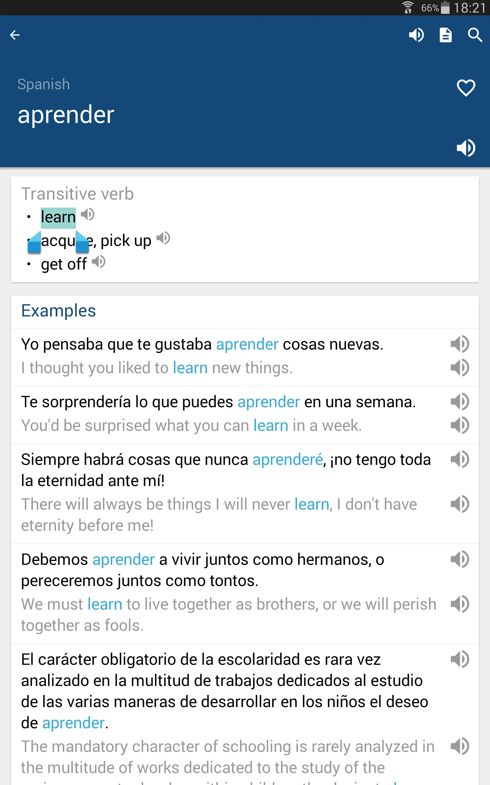 Spanish English Dictionary | Indus Appstore | Screenshot