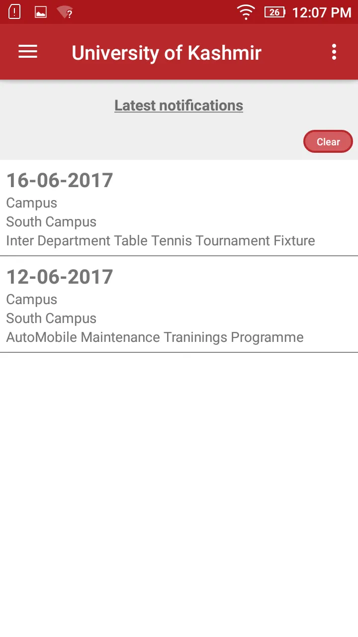 University of Kashmir (Officia | Indus Appstore | Screenshot