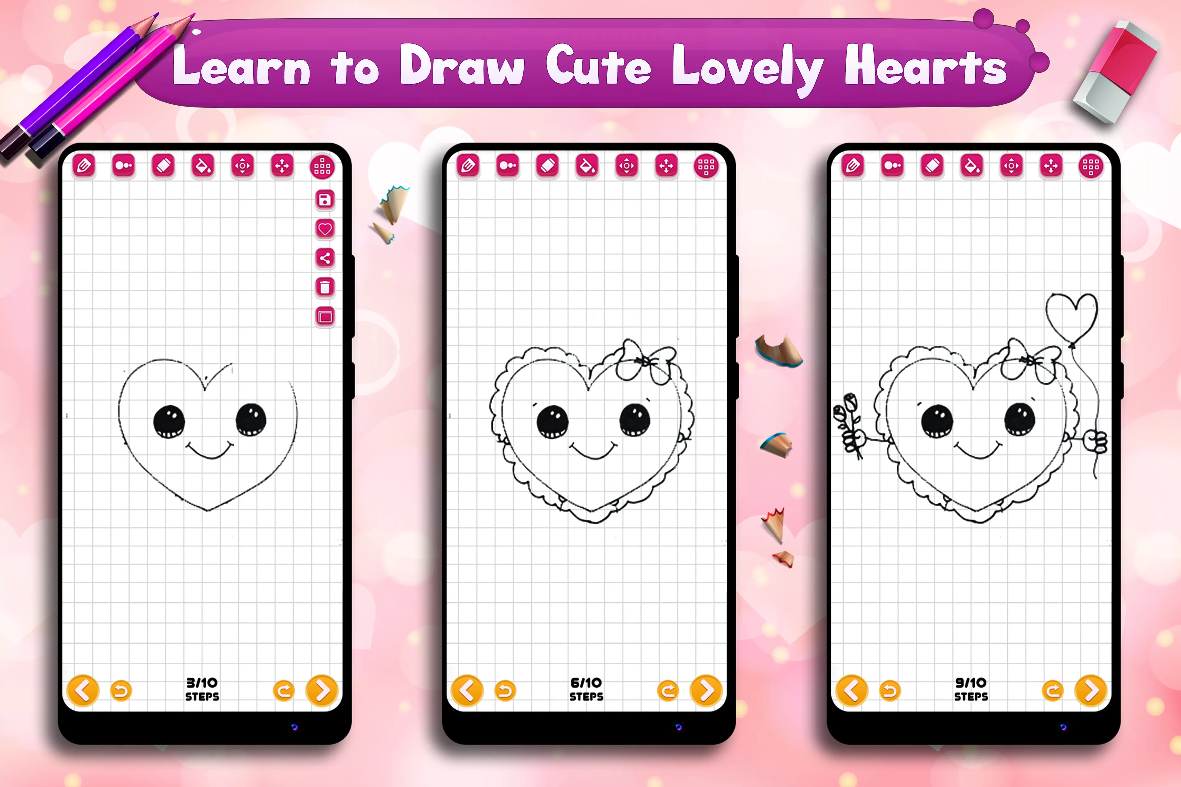 Learn to Draw Lovely Hearts | Indus Appstore | Screenshot