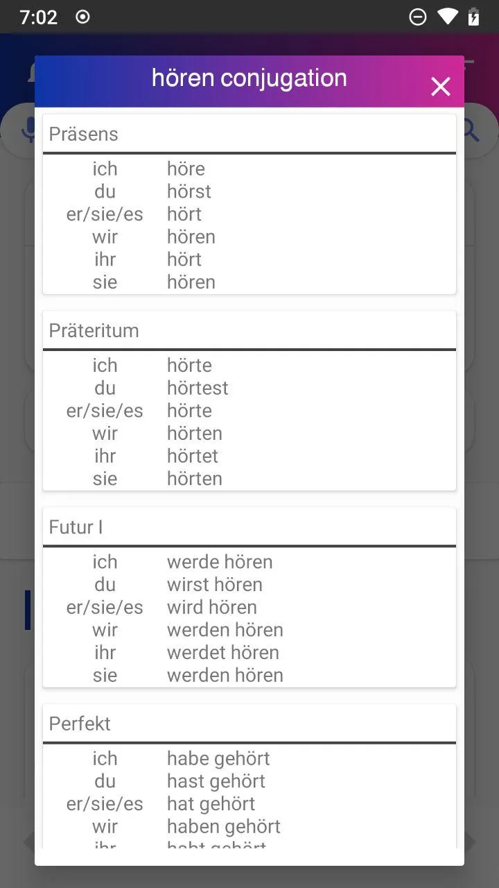 Salin : German verb conjugatio | Indus Appstore | Screenshot