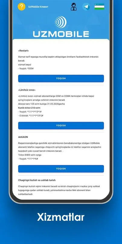 UzMobile kod (2023) USSD | Indus Appstore | Screenshot