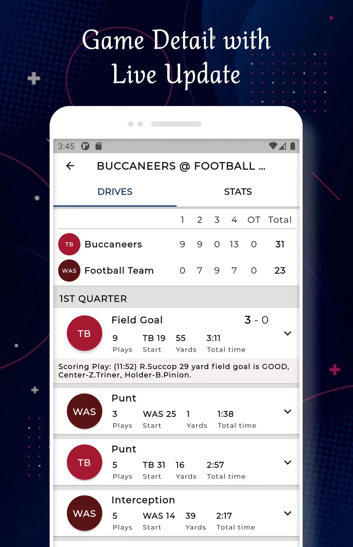 Washington - Football Score | Indus Appstore | Screenshot