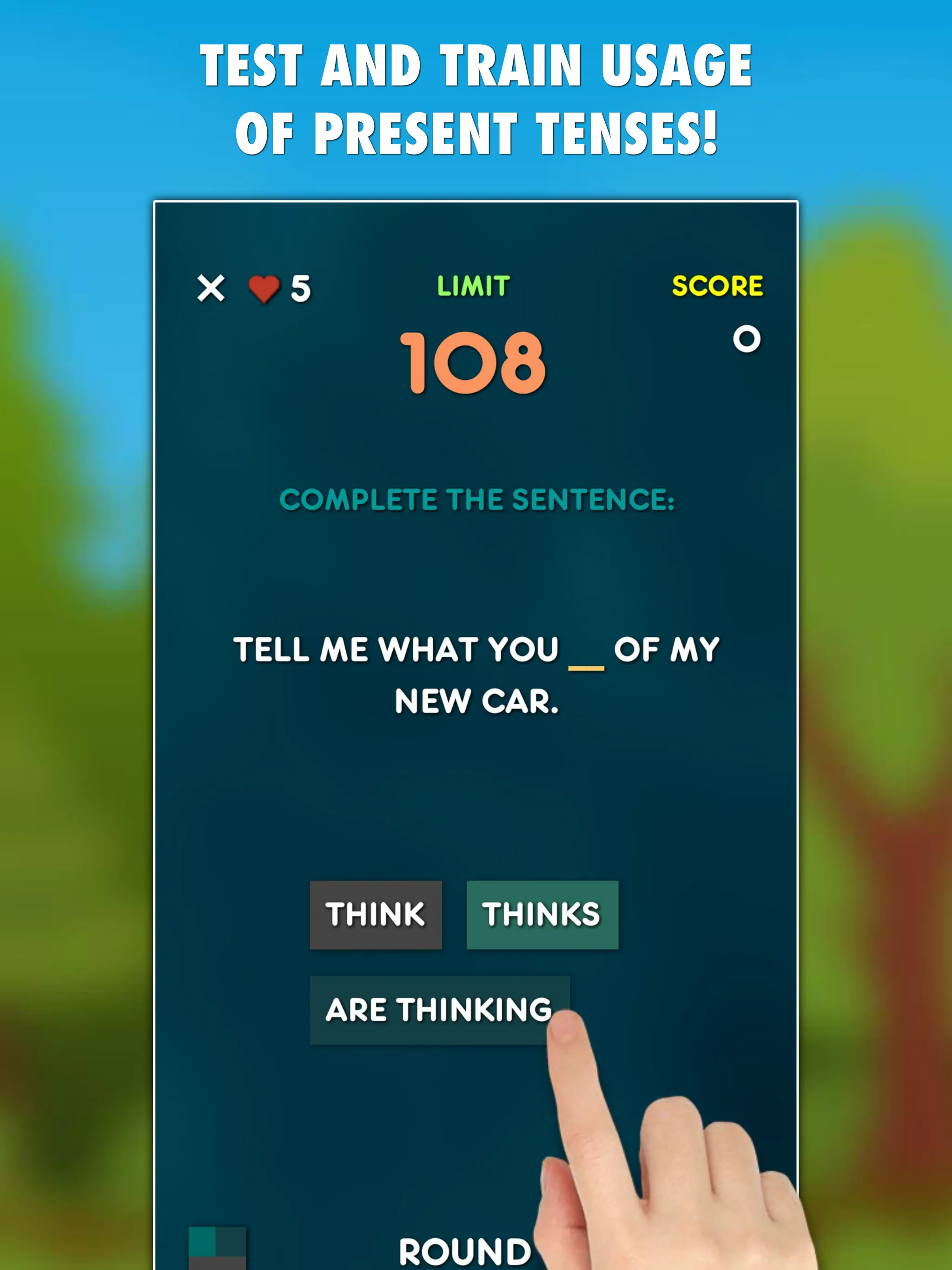 Present Tenses Grammar Test | Indus Appstore | Screenshot