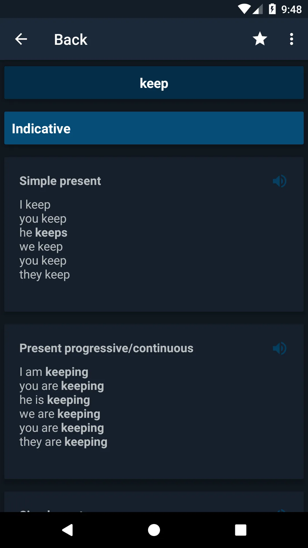 English conjugation | Indus Appstore | Screenshot
