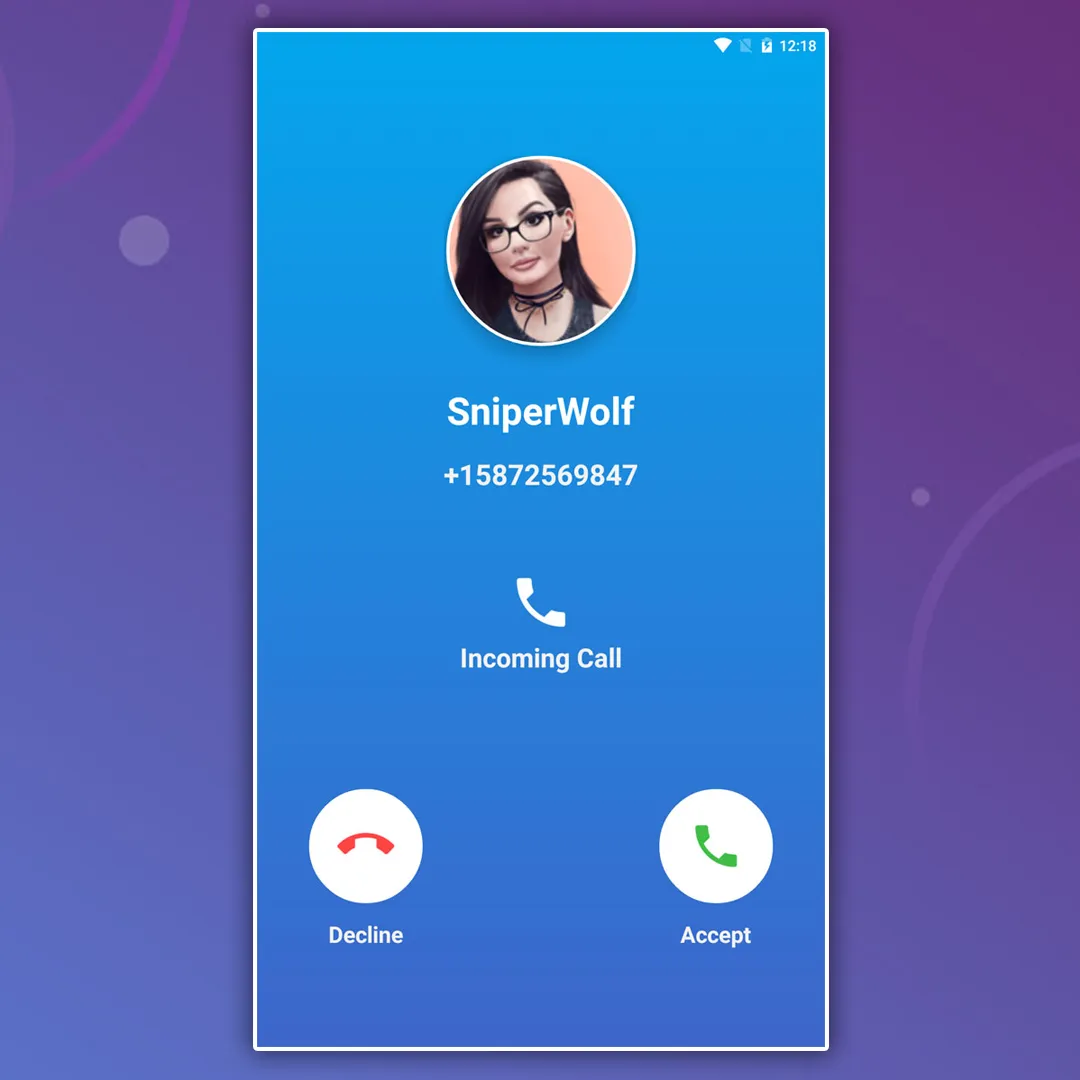 SniperWolf Fake Call | Indus Appstore | Screenshot