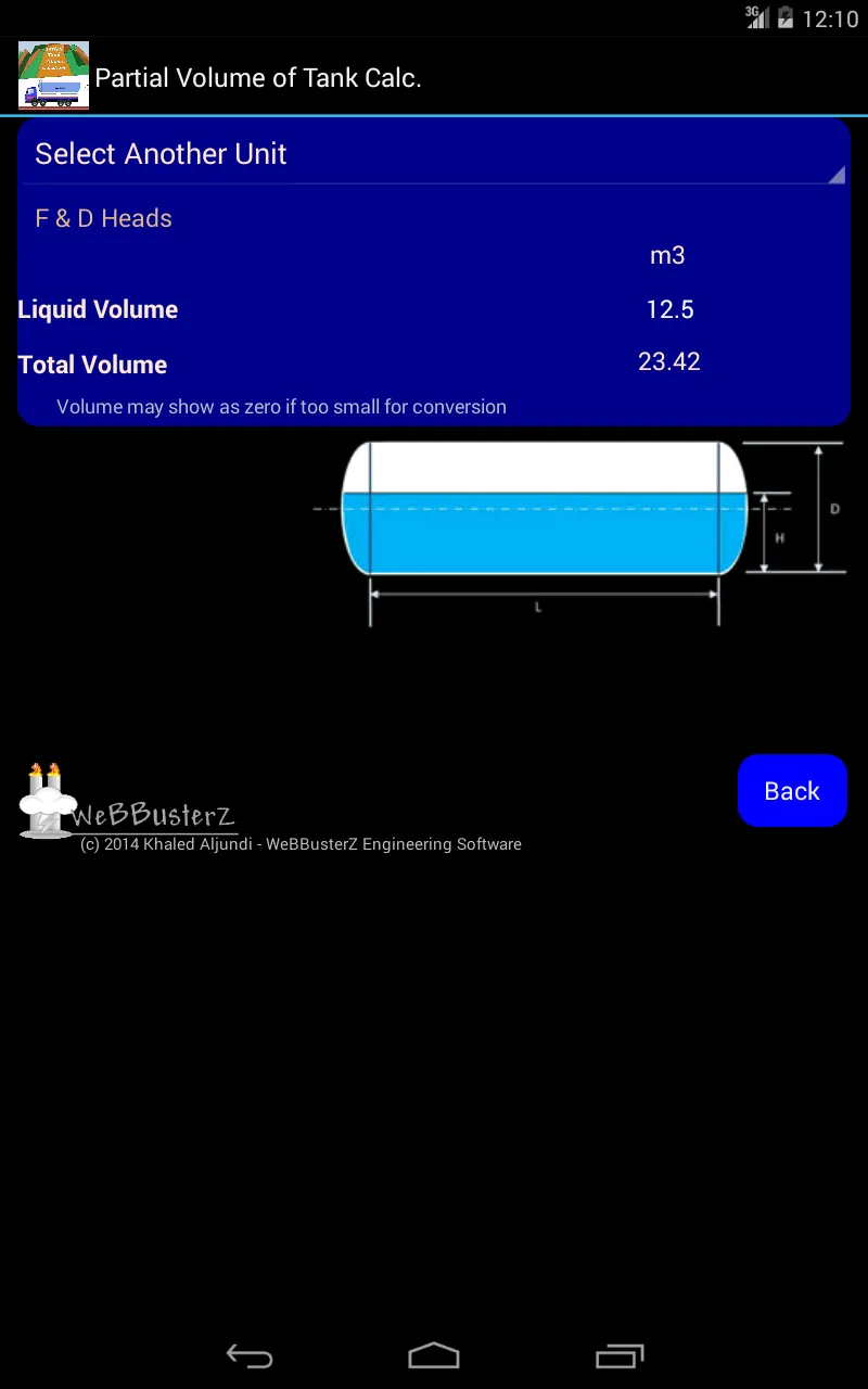 Volume of Tank Calculator Lite | Indus Appstore | Screenshot