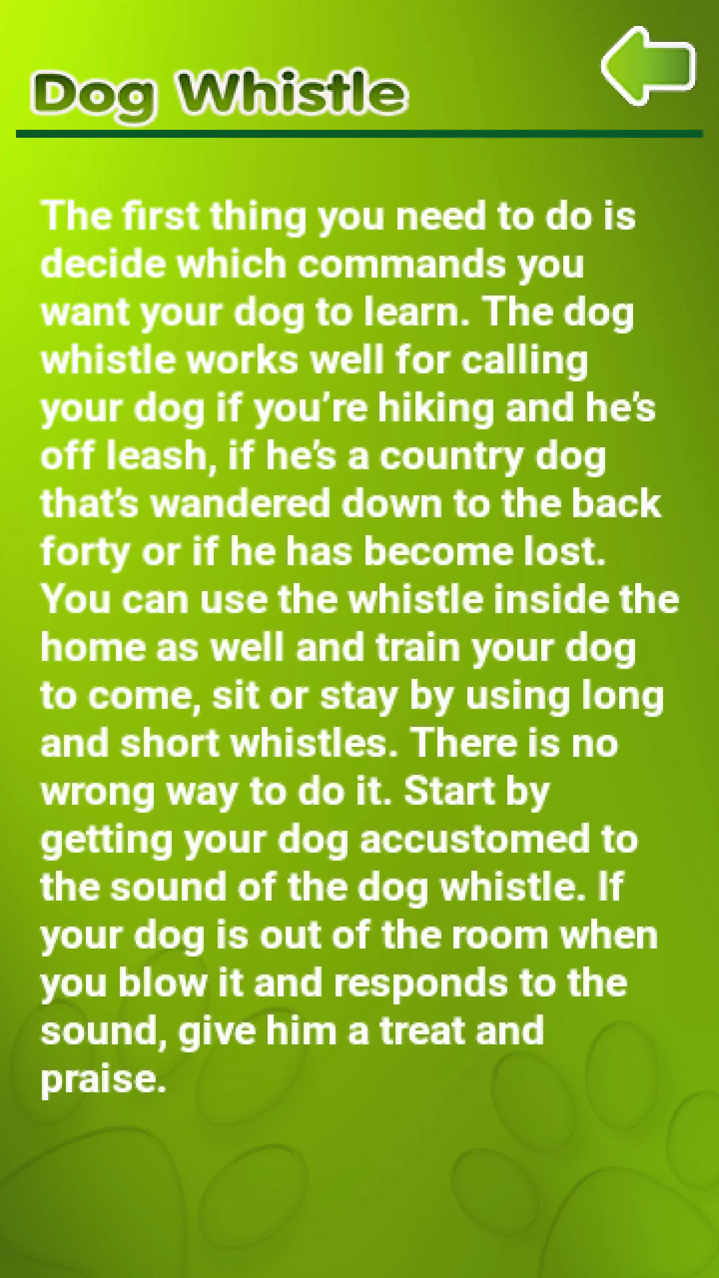 Dog Whistle, Trainer | Indus Appstore | Screenshot