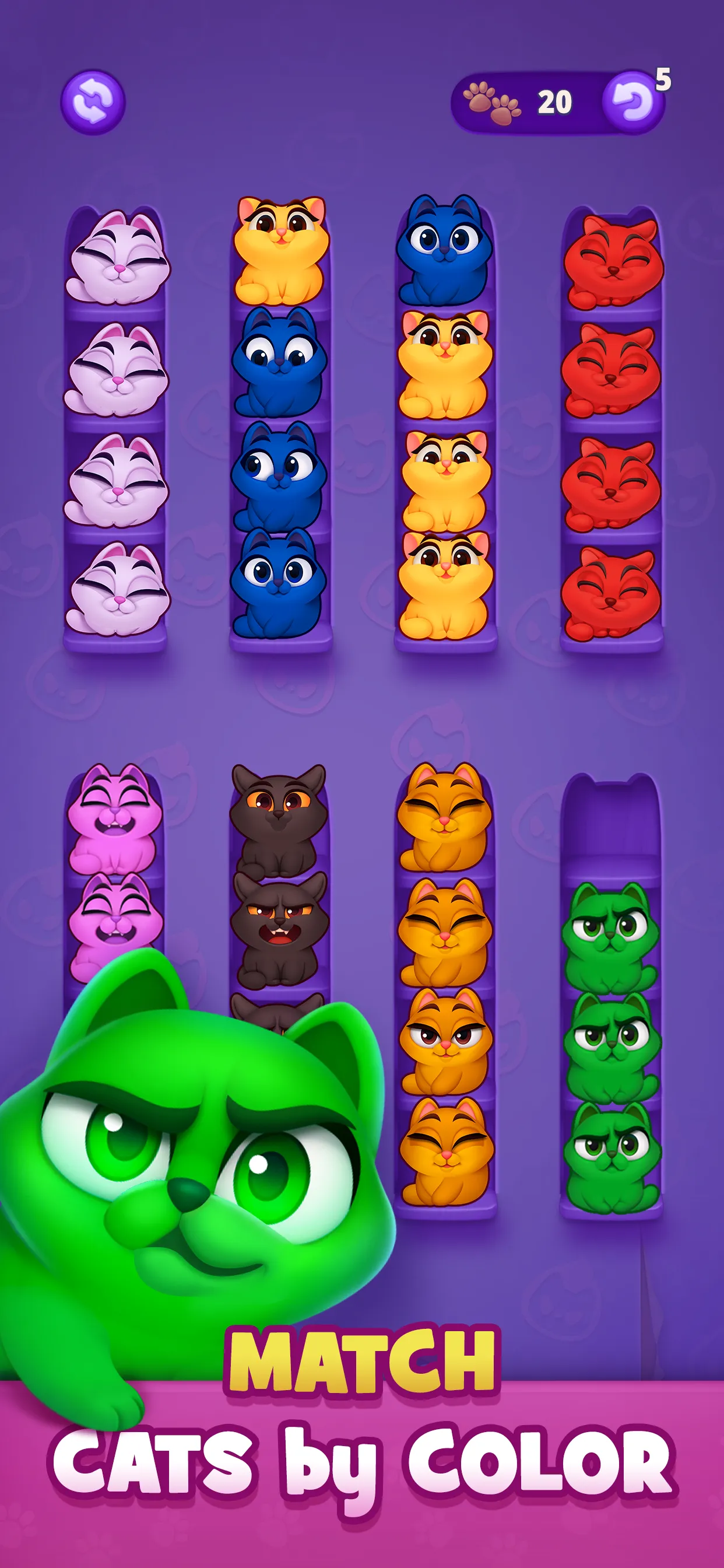 Kitty Sort: Twisted Tails | Indus Appstore | Screenshot