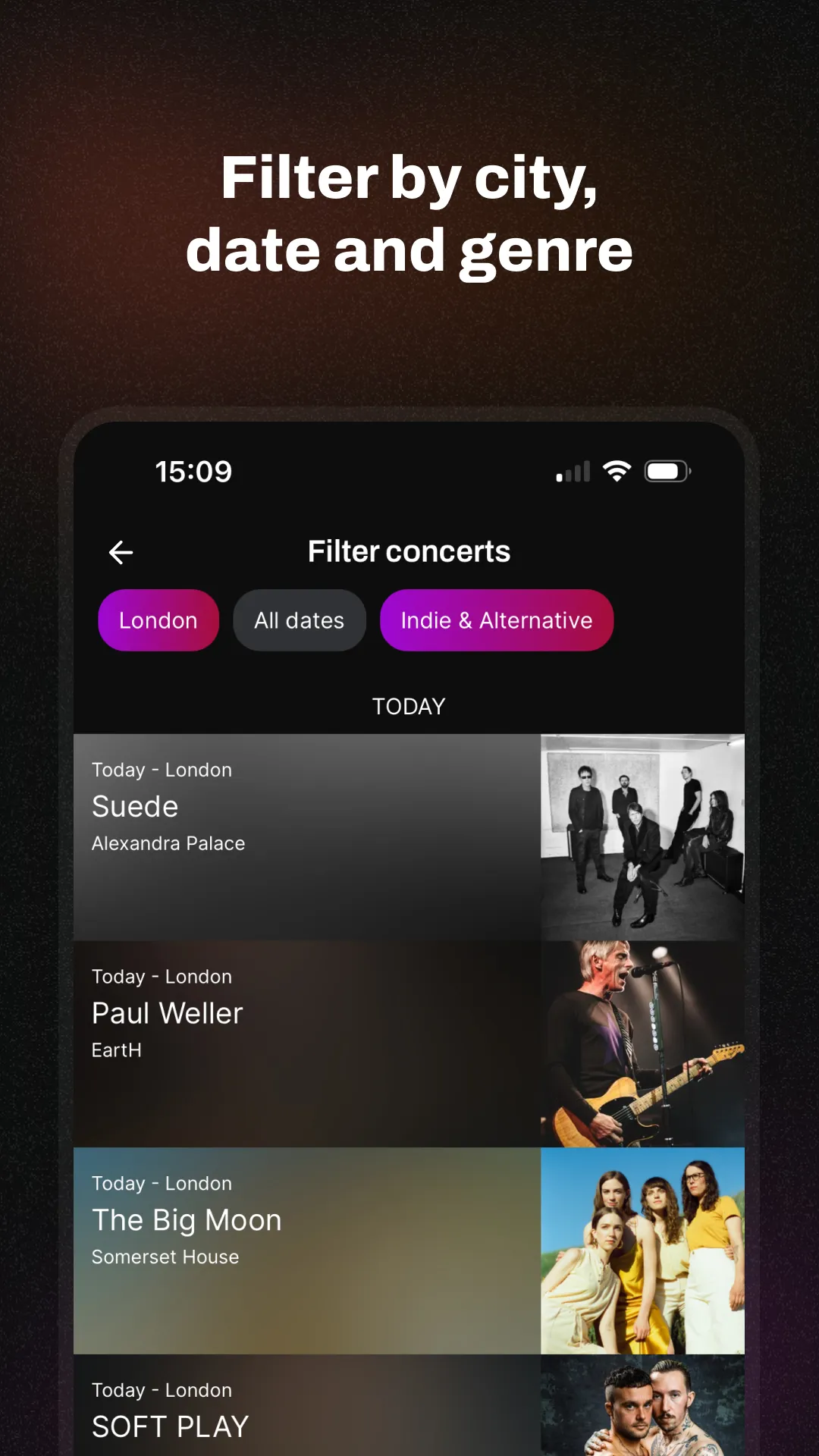 Songkick Concerts | Indus Appstore | Screenshot