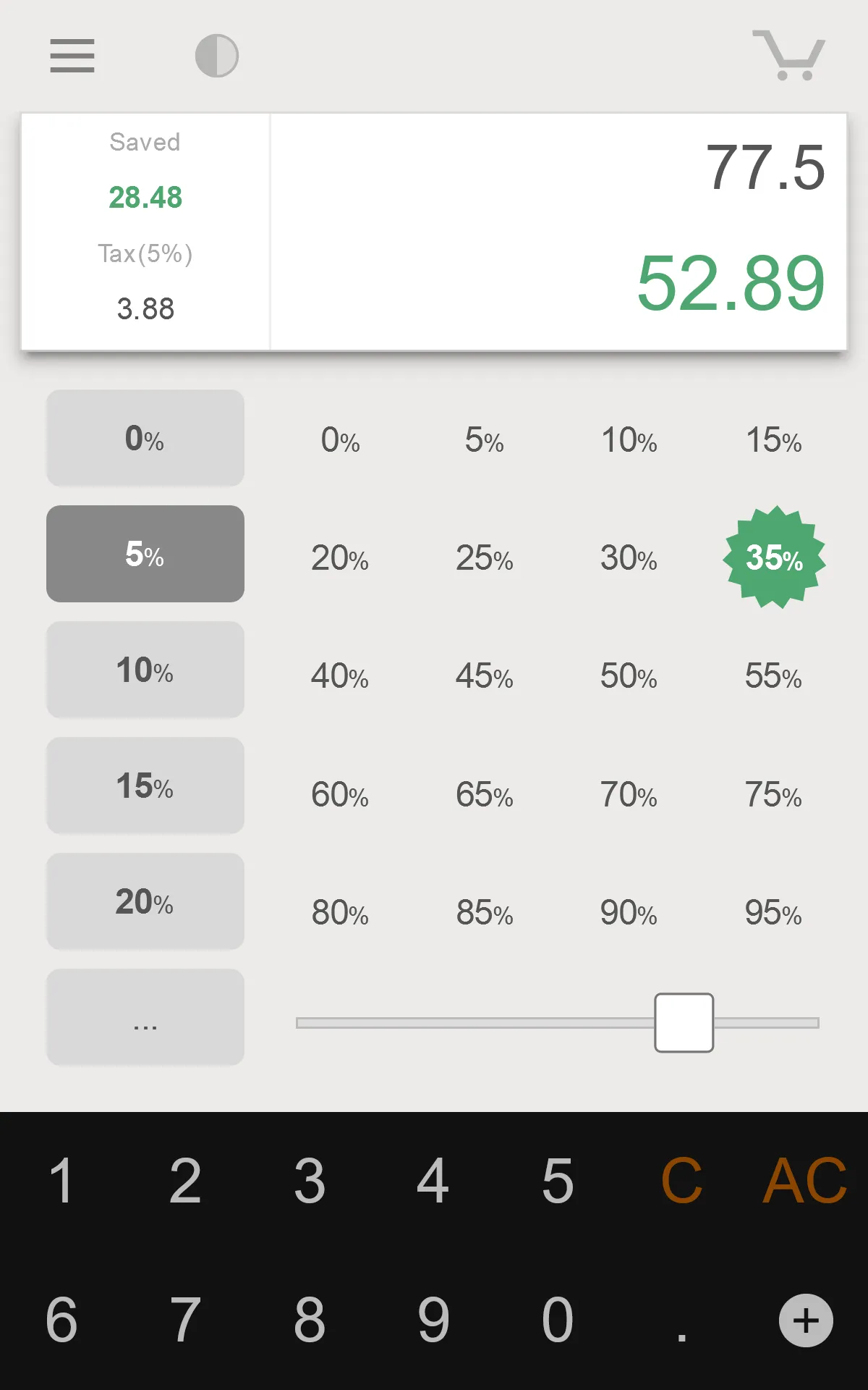 Shopping Percent Calculator | Indus Appstore | Screenshot