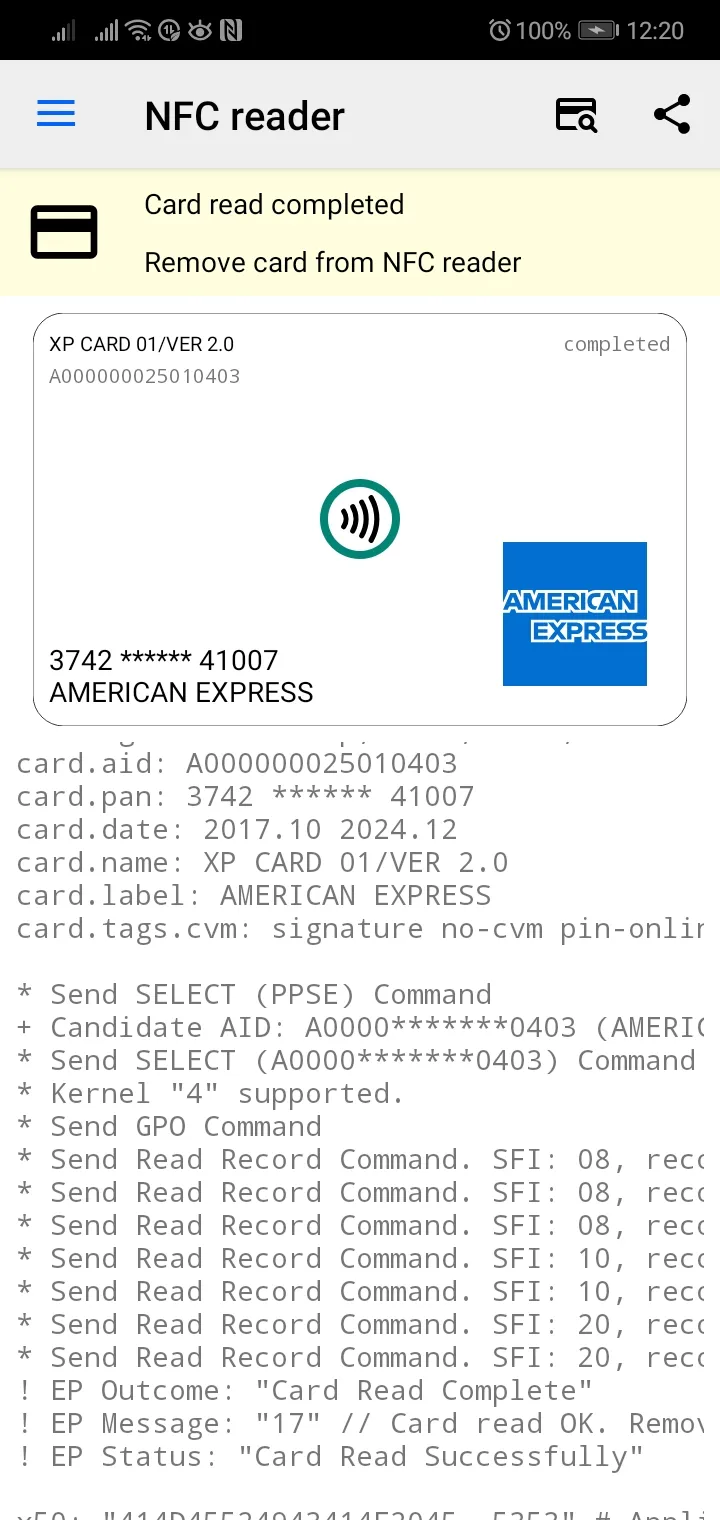 iso8583.info NFC reader | Indus Appstore | Screenshot