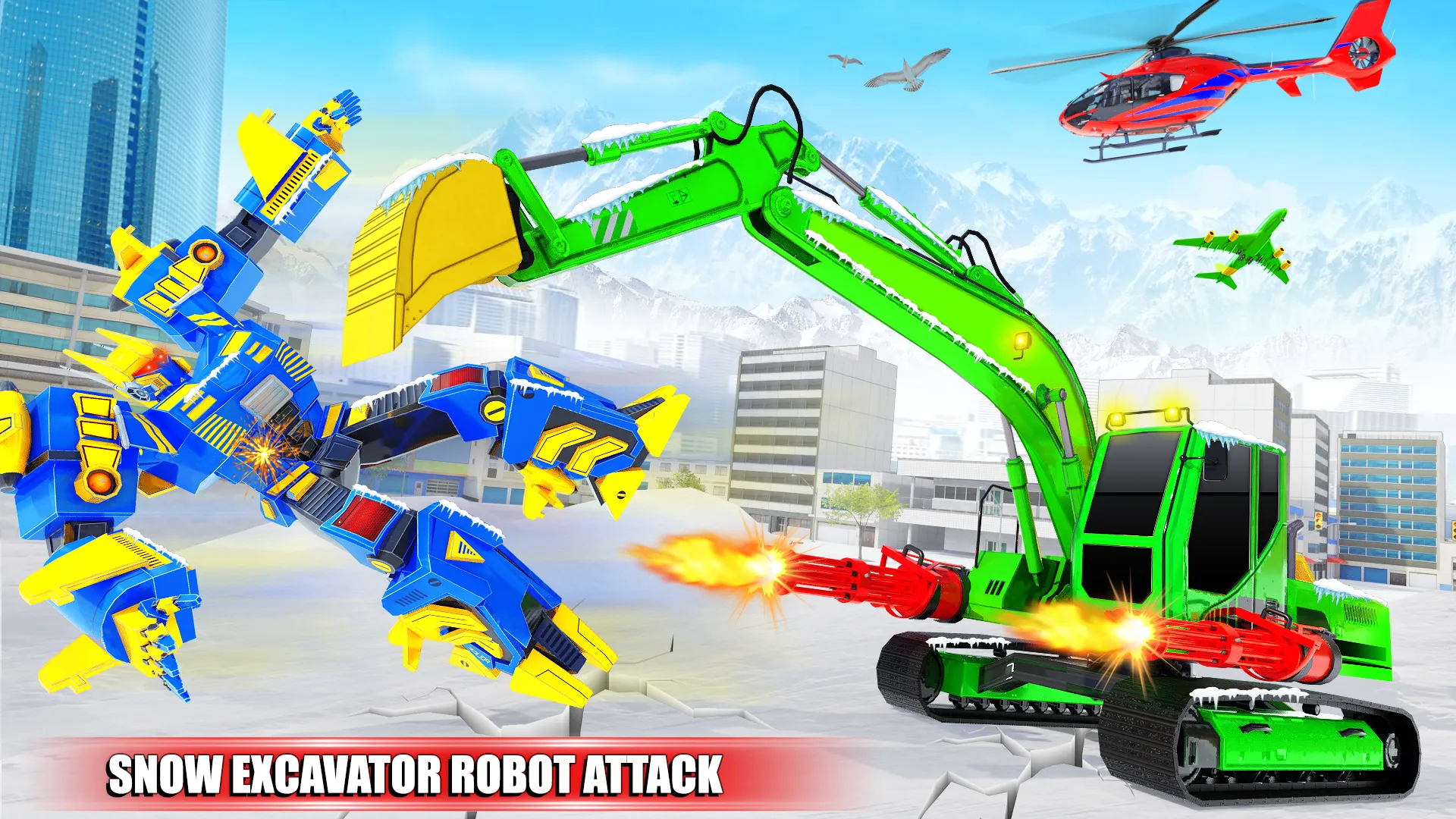 Snow Excavator Robot Car Games | Indus Appstore | Screenshot