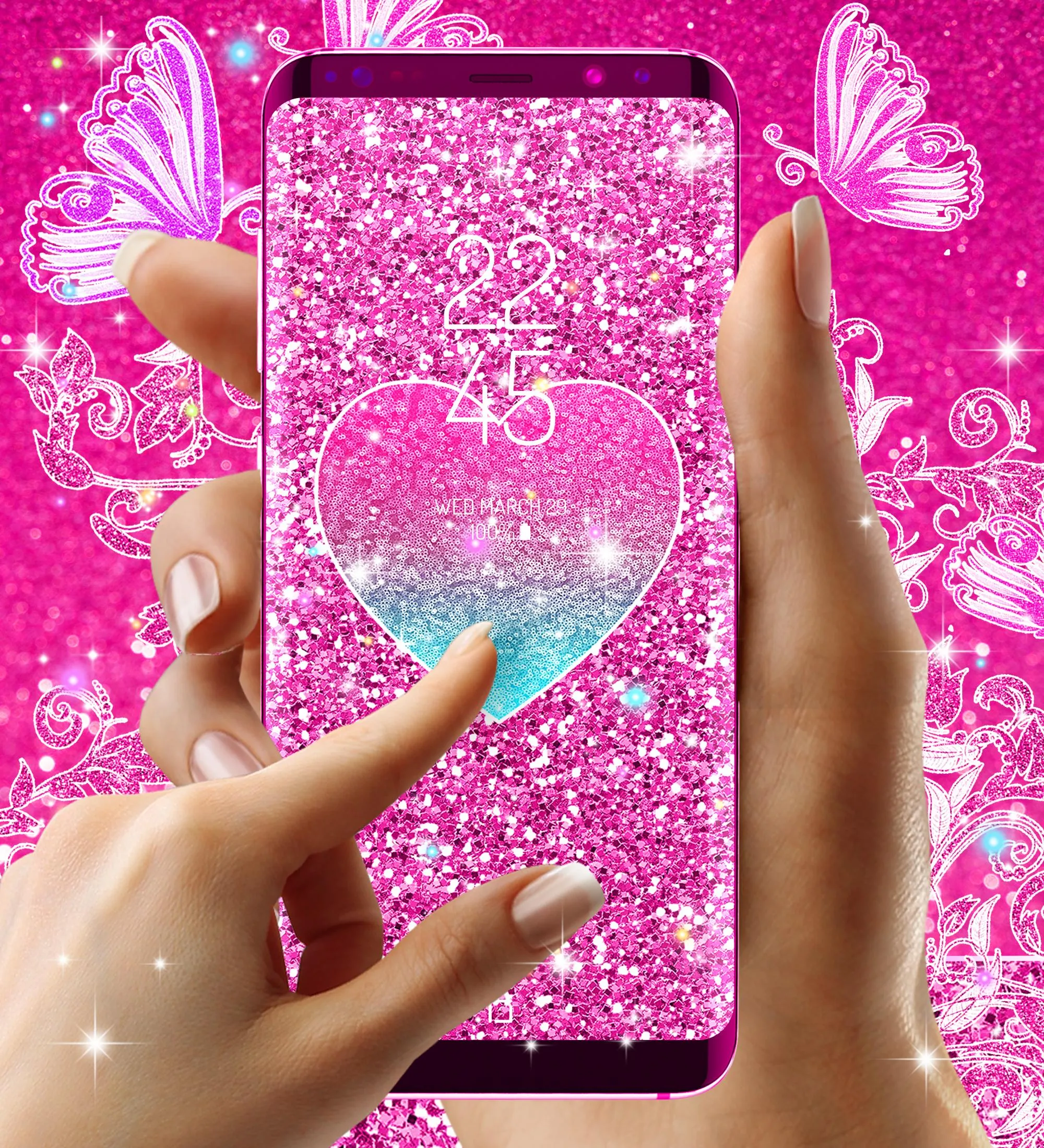 Pink glitter live wallpaper | Indus Appstore | Screenshot