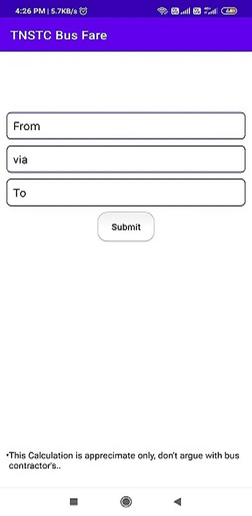 TNSTC Bus Fare | Indus Appstore | Screenshot