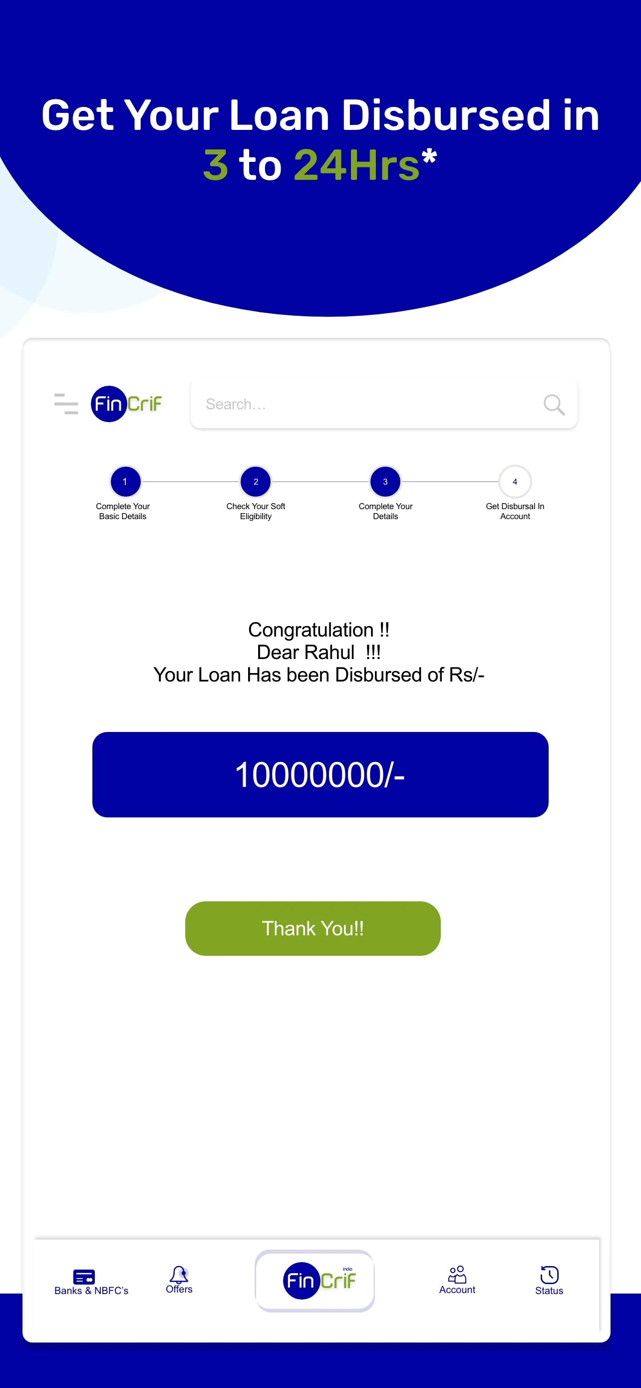FinCrif : Instant Loan App | Indus Appstore | Screenshot