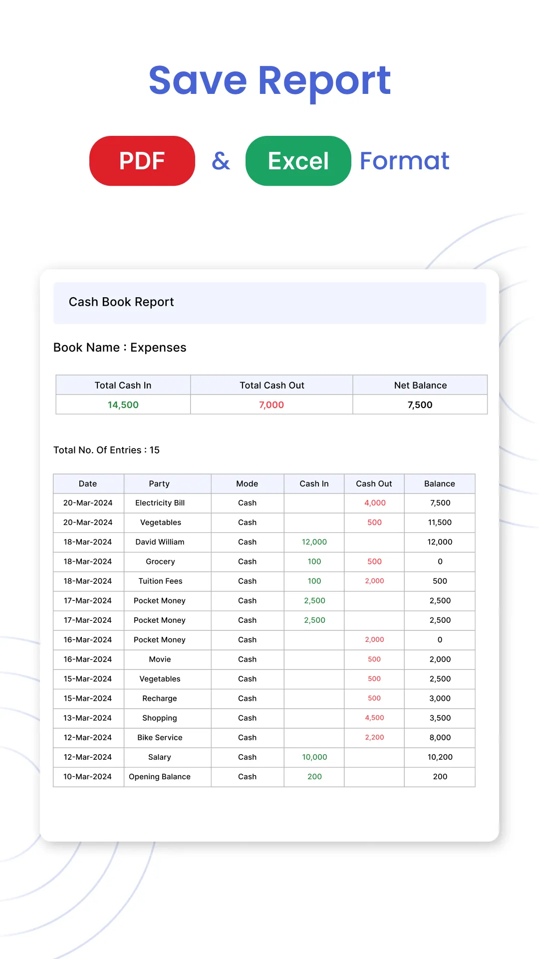 Cash Book : Money Manager | Indus Appstore | Screenshot