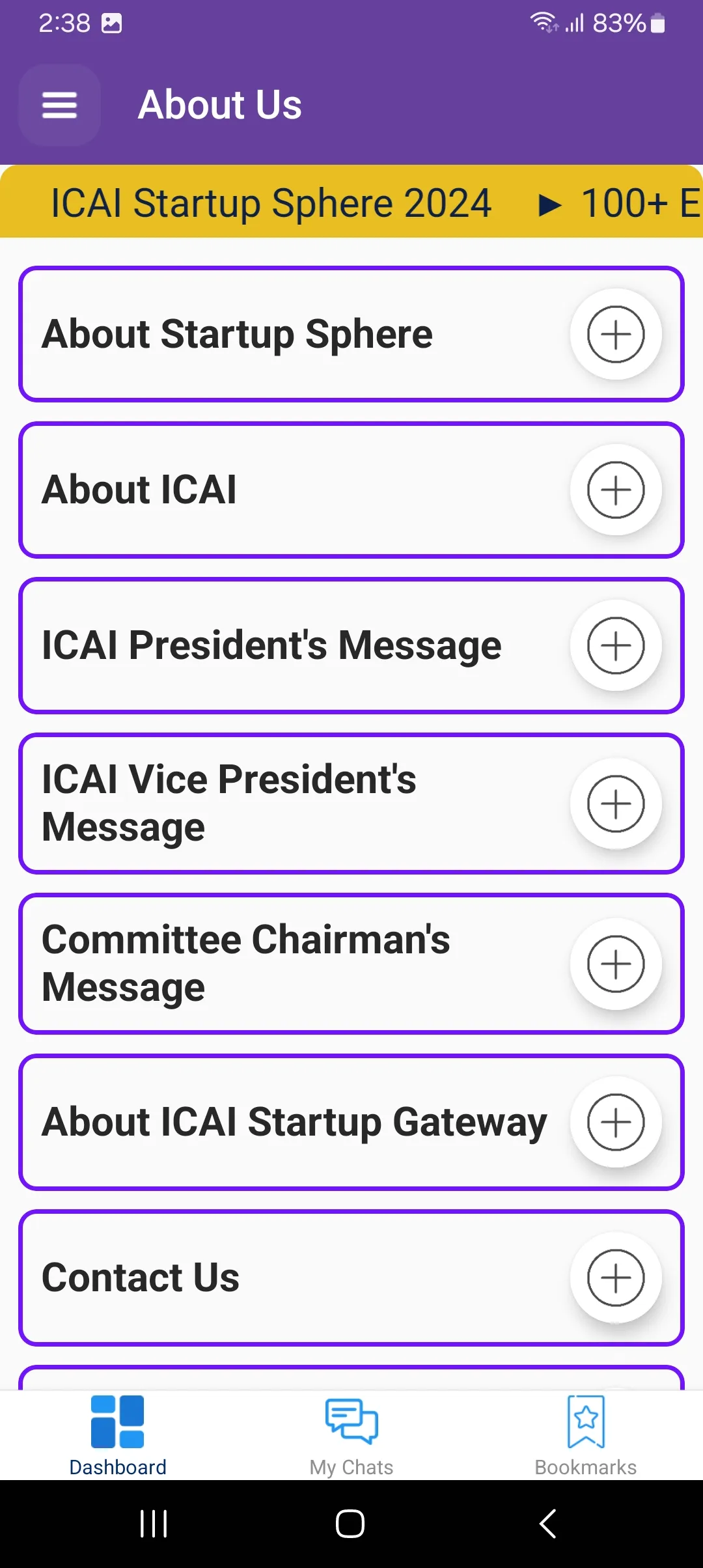 ICAI Startup Sphere | Indus Appstore | Screenshot