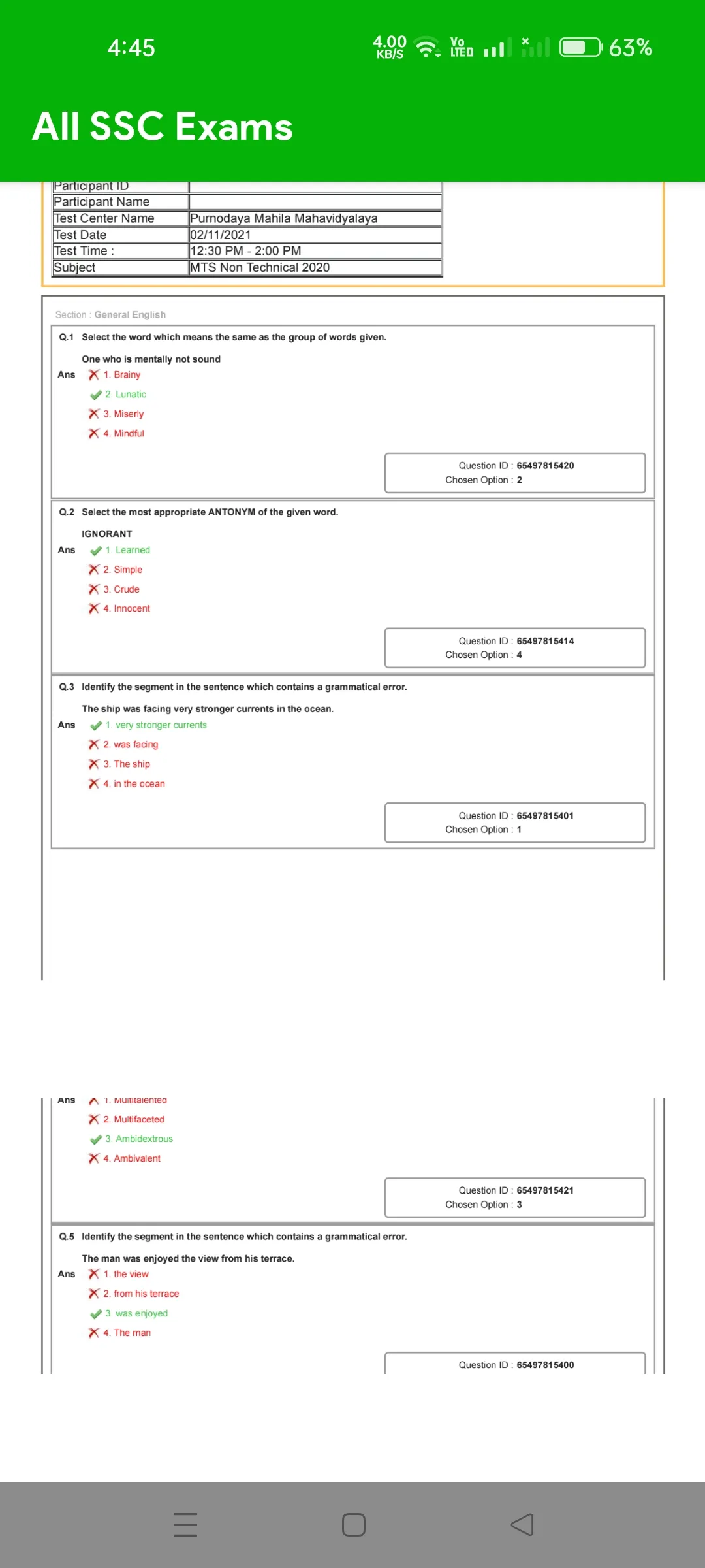 SSC MTS Previous Year Question | Indus Appstore | Screenshot