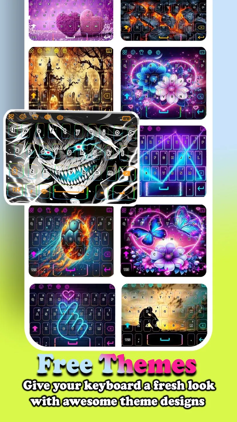 Neon Anime Mask Man Keyboard | Indus Appstore | Screenshot