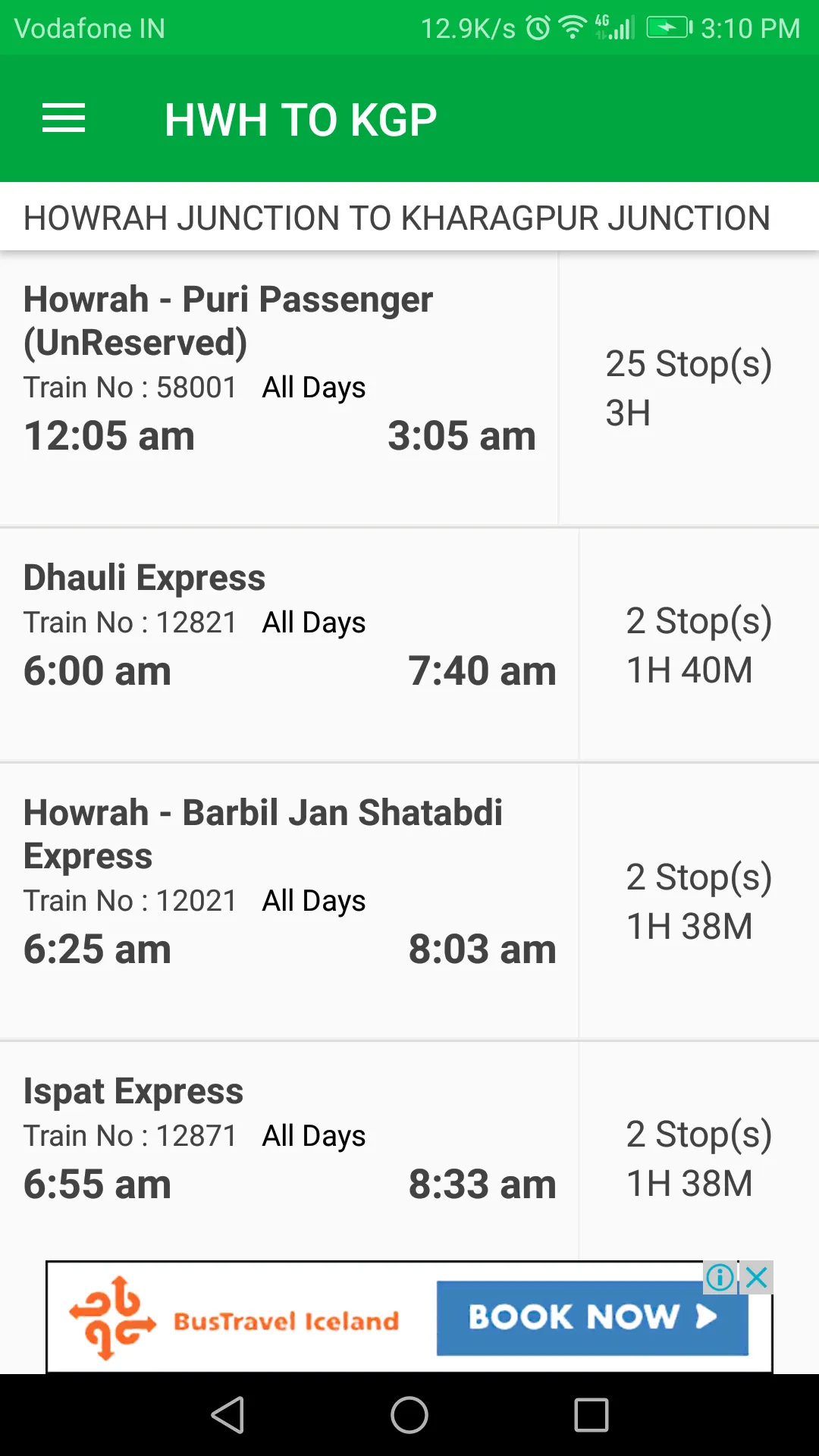 Kolkata SubUrban TimeTable | Indus Appstore | Screenshot