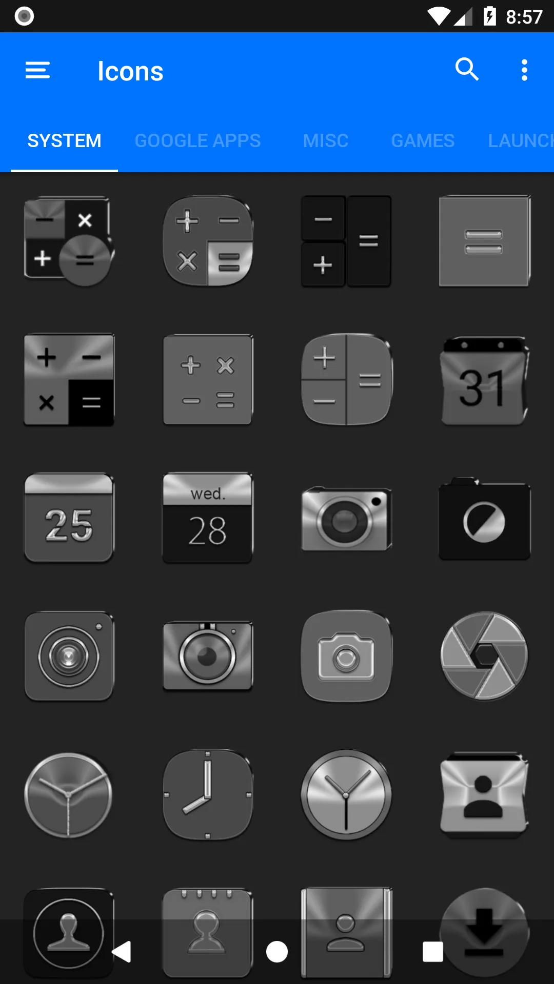 Black, Silver & Grey Icon Pack | Indus Appstore | Screenshot