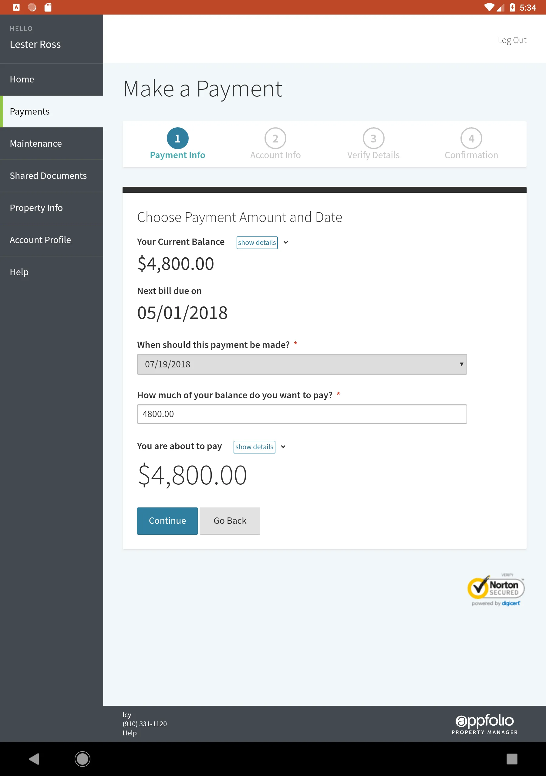 Online Portal by AppFolio | Indus Appstore | Screenshot