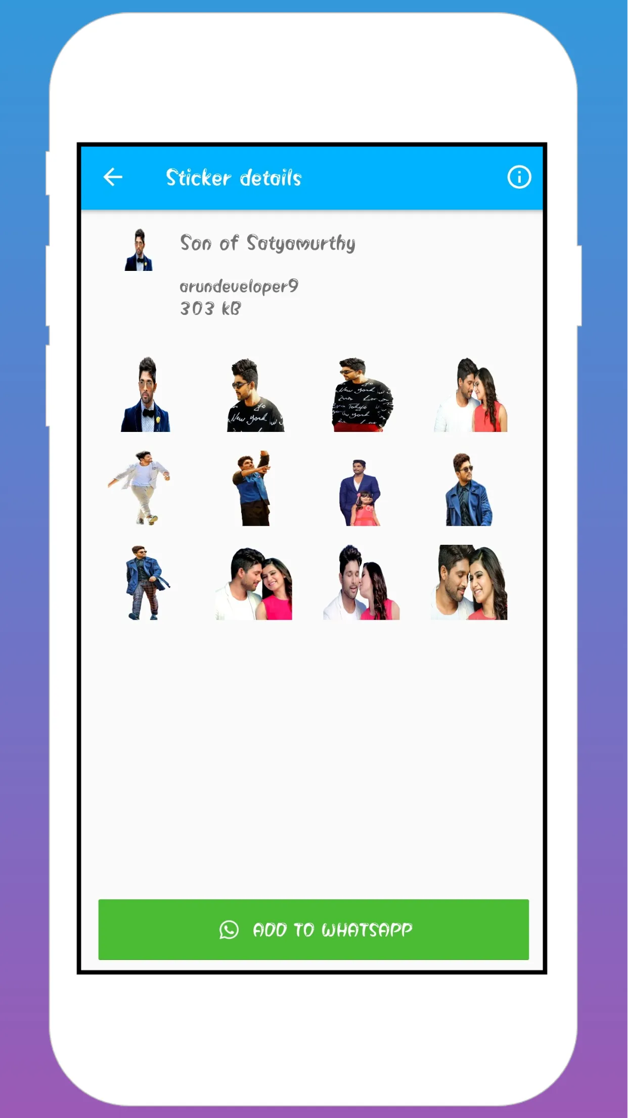 Allu Arjun Stickers | Indus Appstore | Screenshot