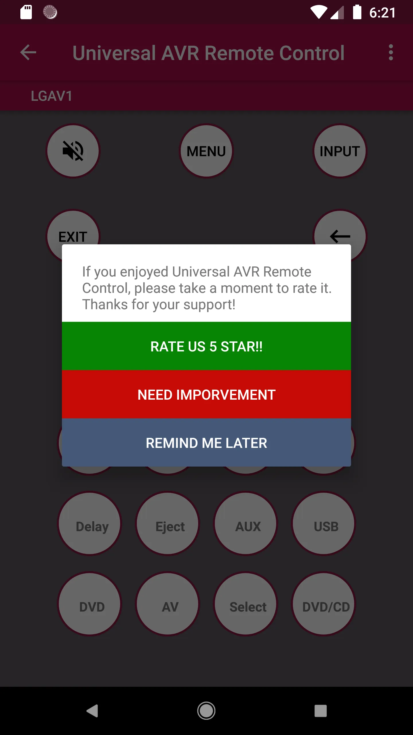 Universal AVR Remote Control | Indus Appstore | Screenshot