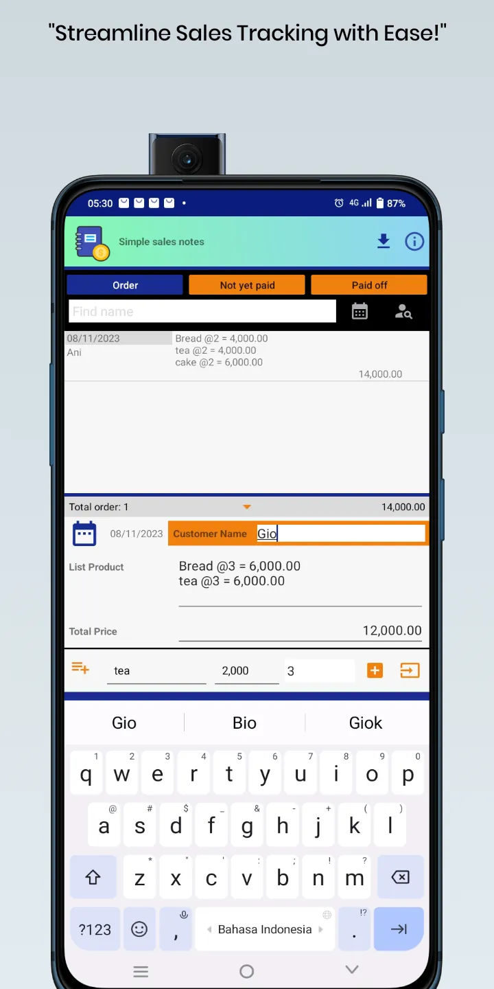 Simple Sales Notes | Indus Appstore | Screenshot