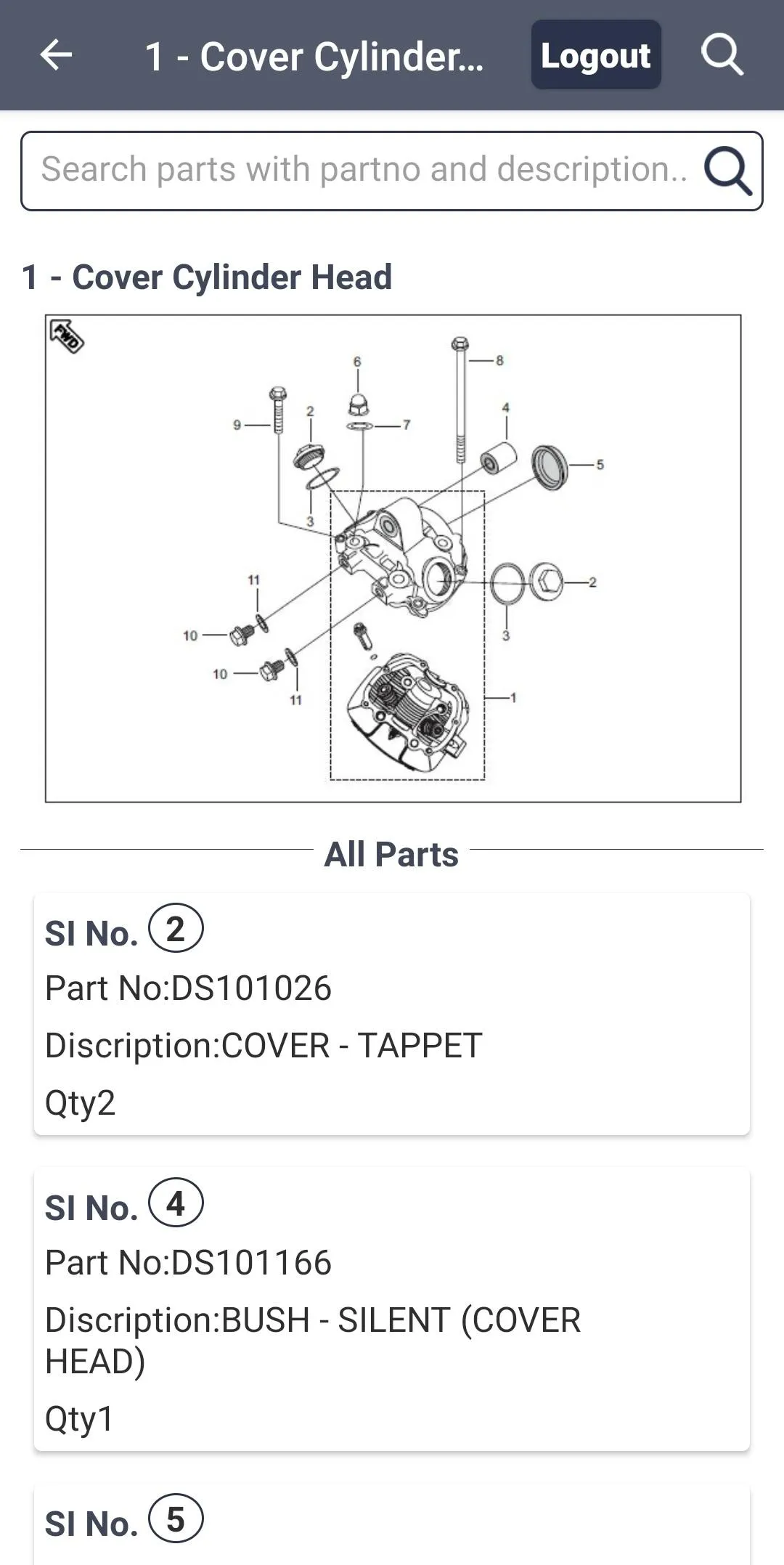 Bajaj Spare Parts Search (EPC) | Indus Appstore | Screenshot