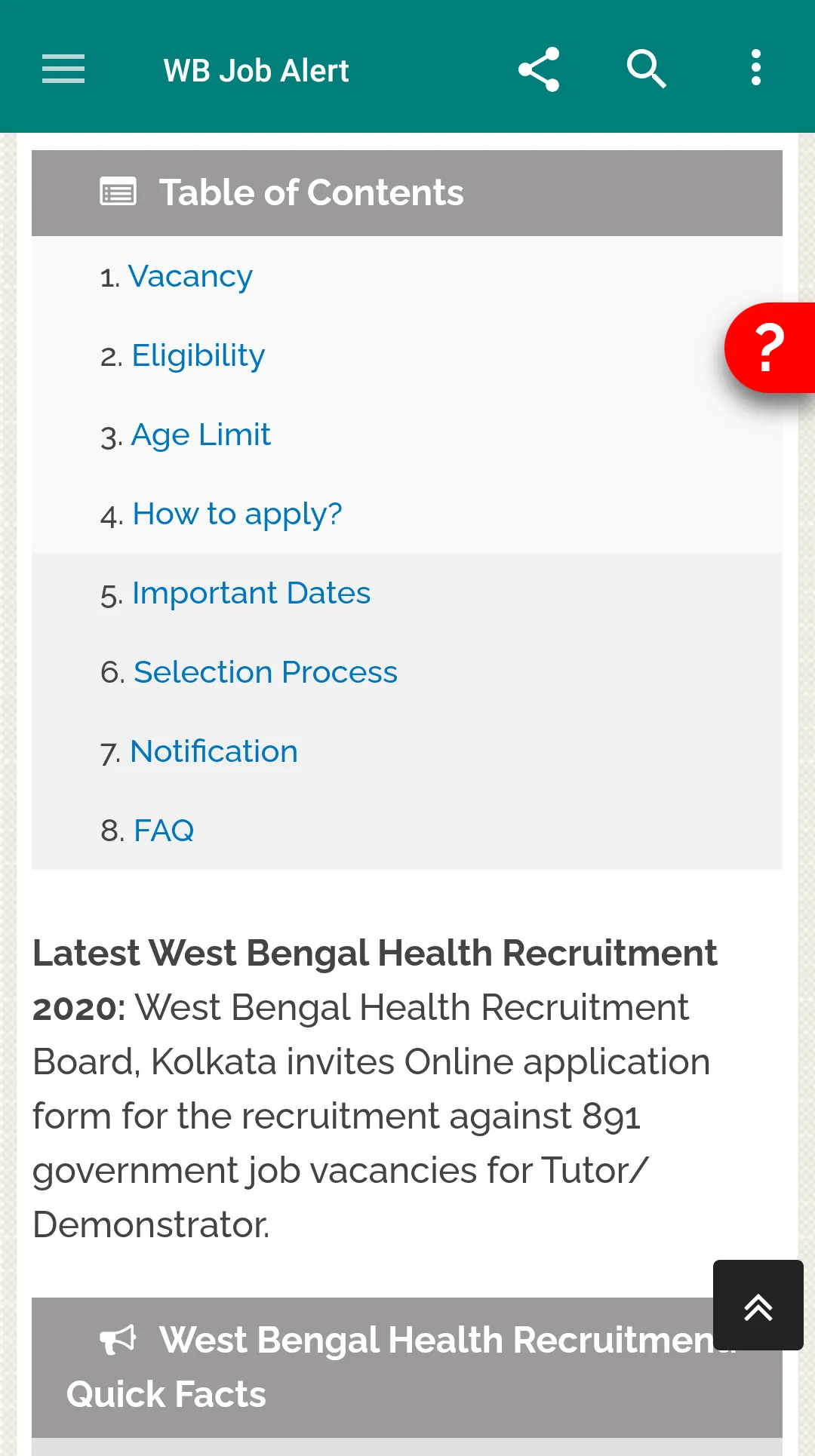 West Bengal Job Alert- WB Jobs | Indus Appstore | Screenshot