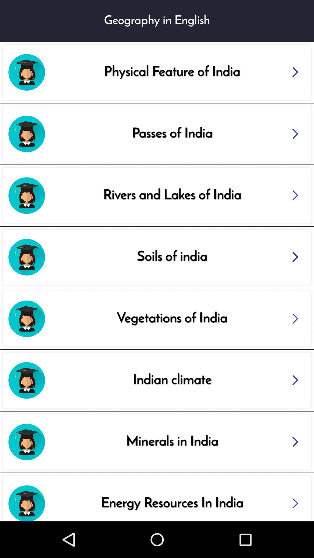 Geography GK in English | Indus Appstore | Screenshot