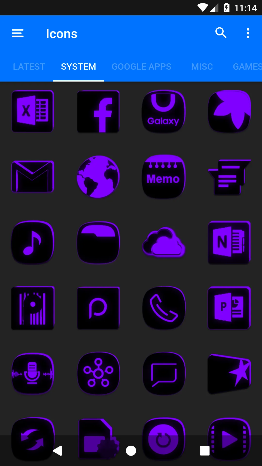 Flat Black and Purple IconPack | Indus Appstore | Screenshot