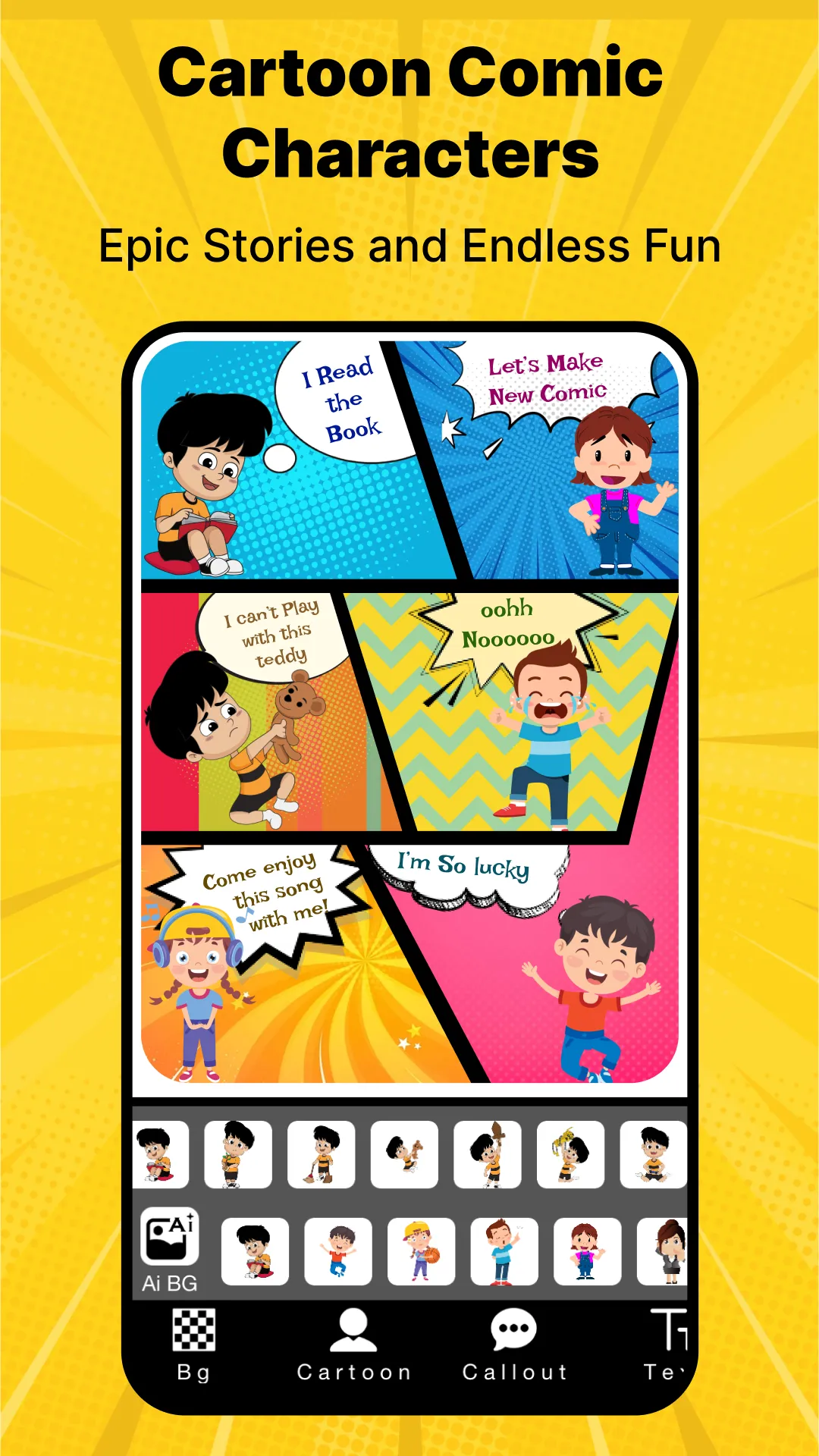 Cartoon Comic Strip Maker | Indus Appstore | Screenshot