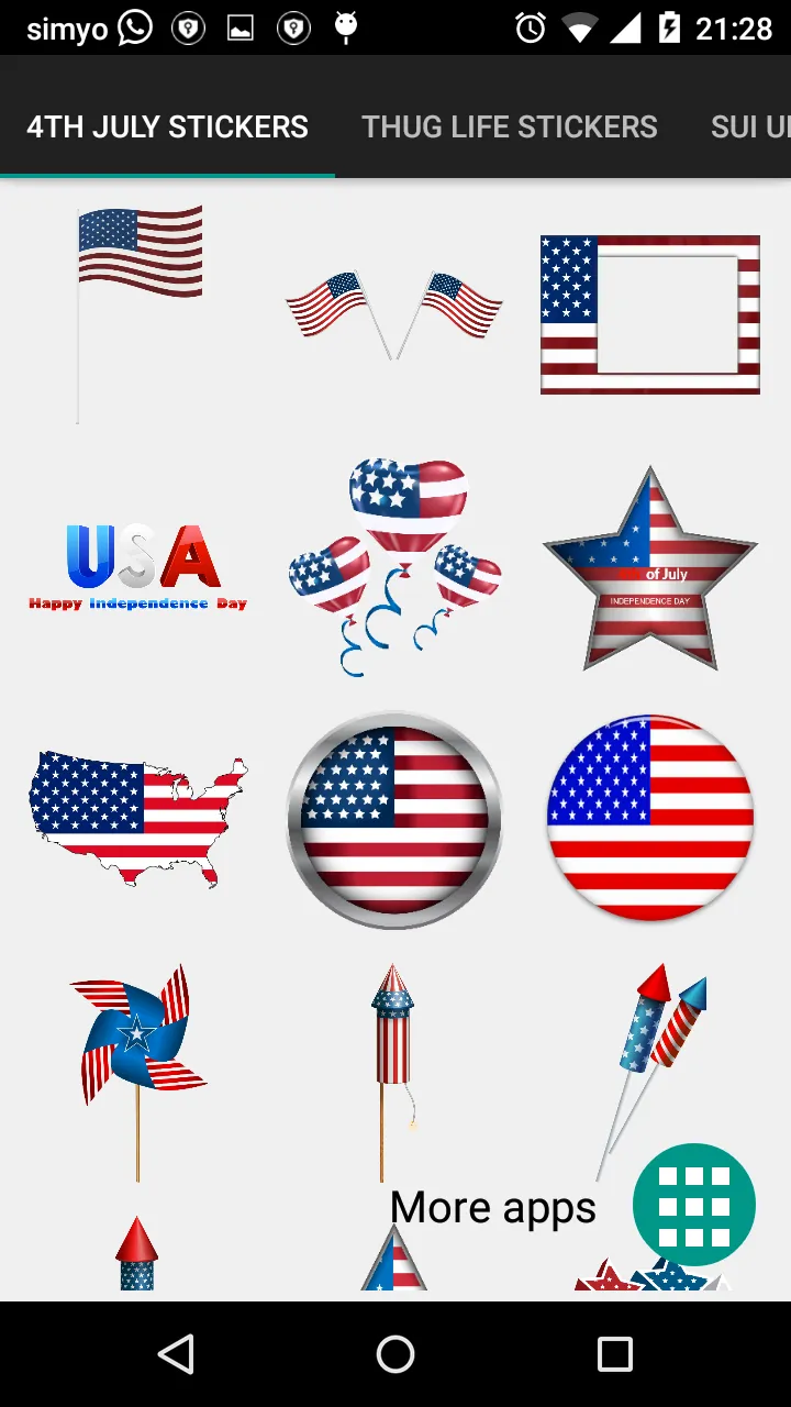 4th July photo stickers | Indus Appstore | Screenshot