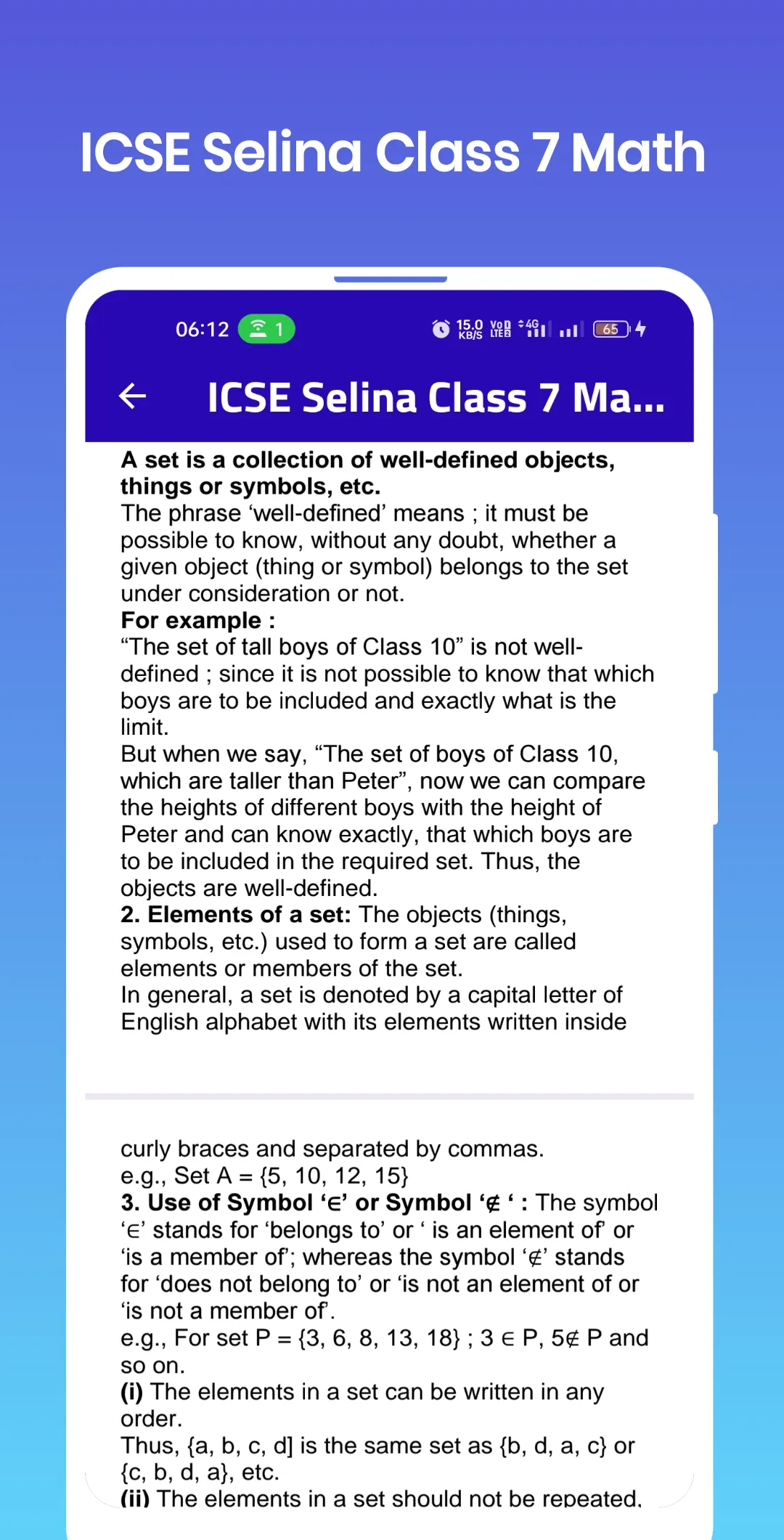 ICSE Selina Class 7 Math | Indus Appstore | Screenshot