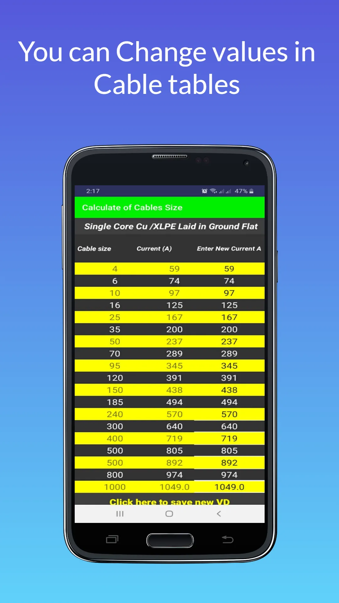 Cable Size Calculator | Indus Appstore | Screenshot