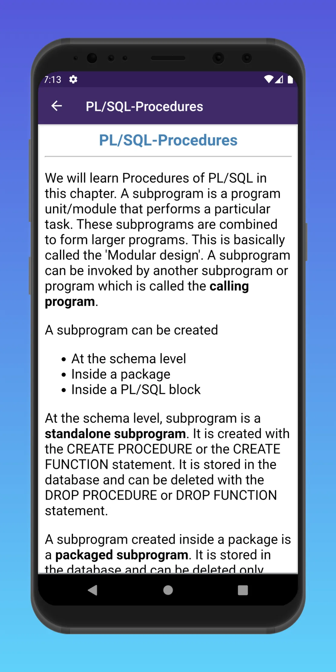 SQL and PL/SQL Tutorial | Indus Appstore | Screenshot