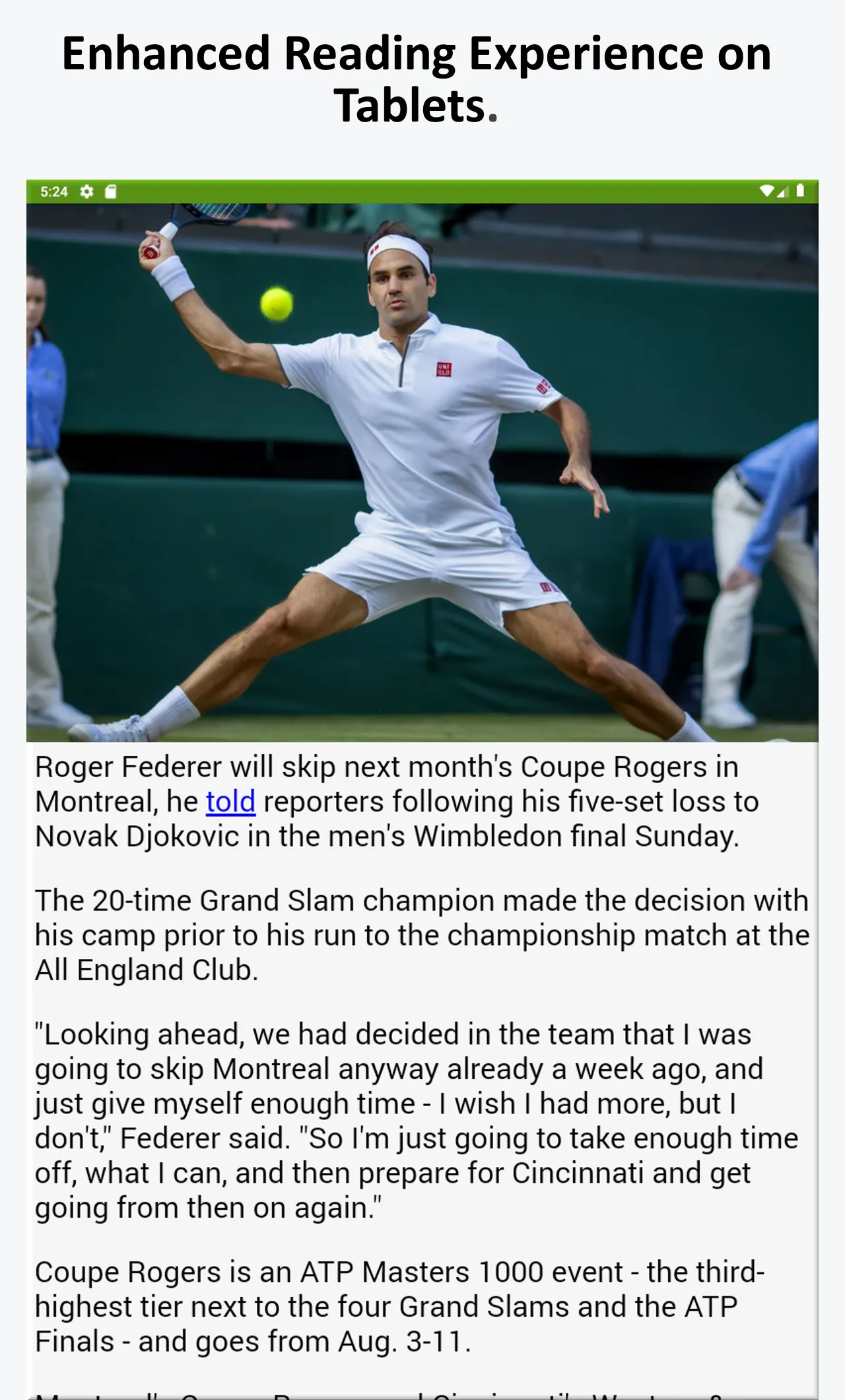 Tennis News | Indus Appstore | Screenshot