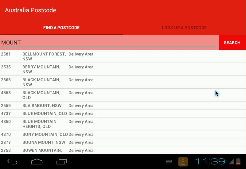 Australia Postcodes | Indus Appstore | Screenshot