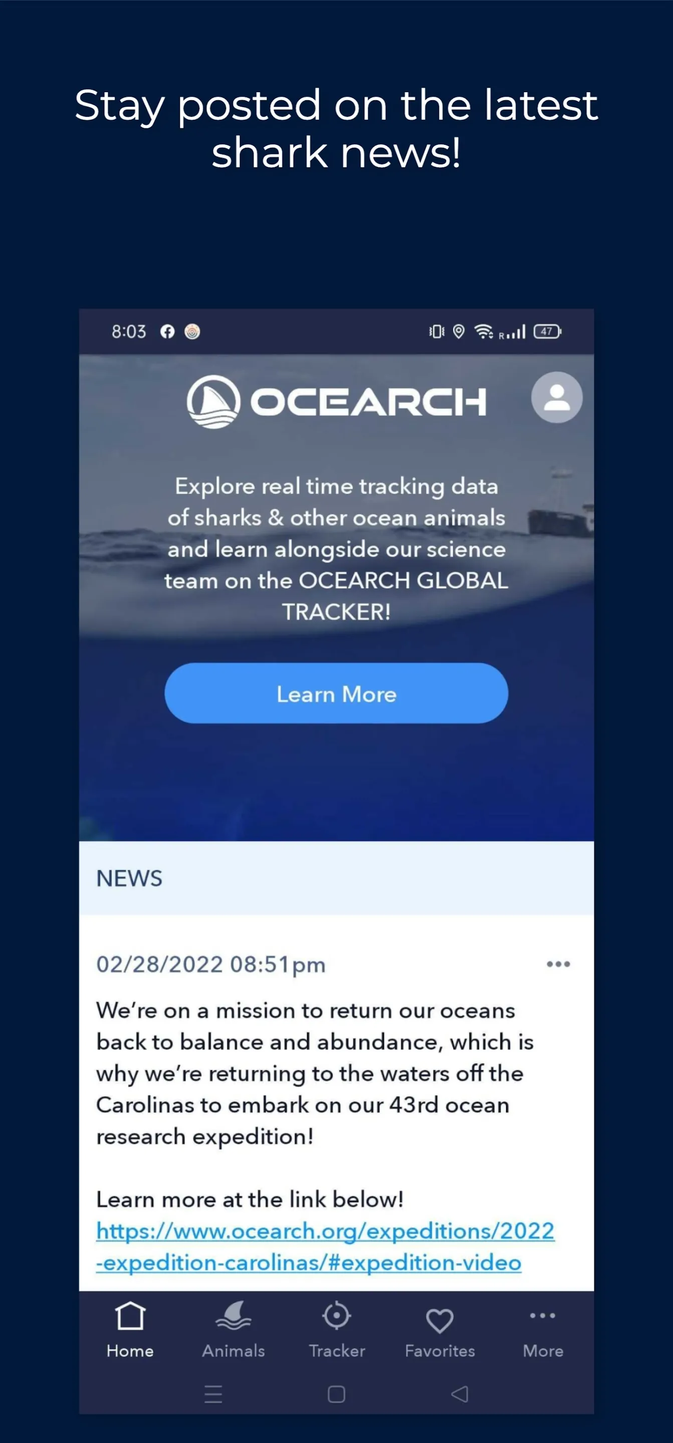 OCEARCH Shark Tracker | Indus Appstore | Screenshot