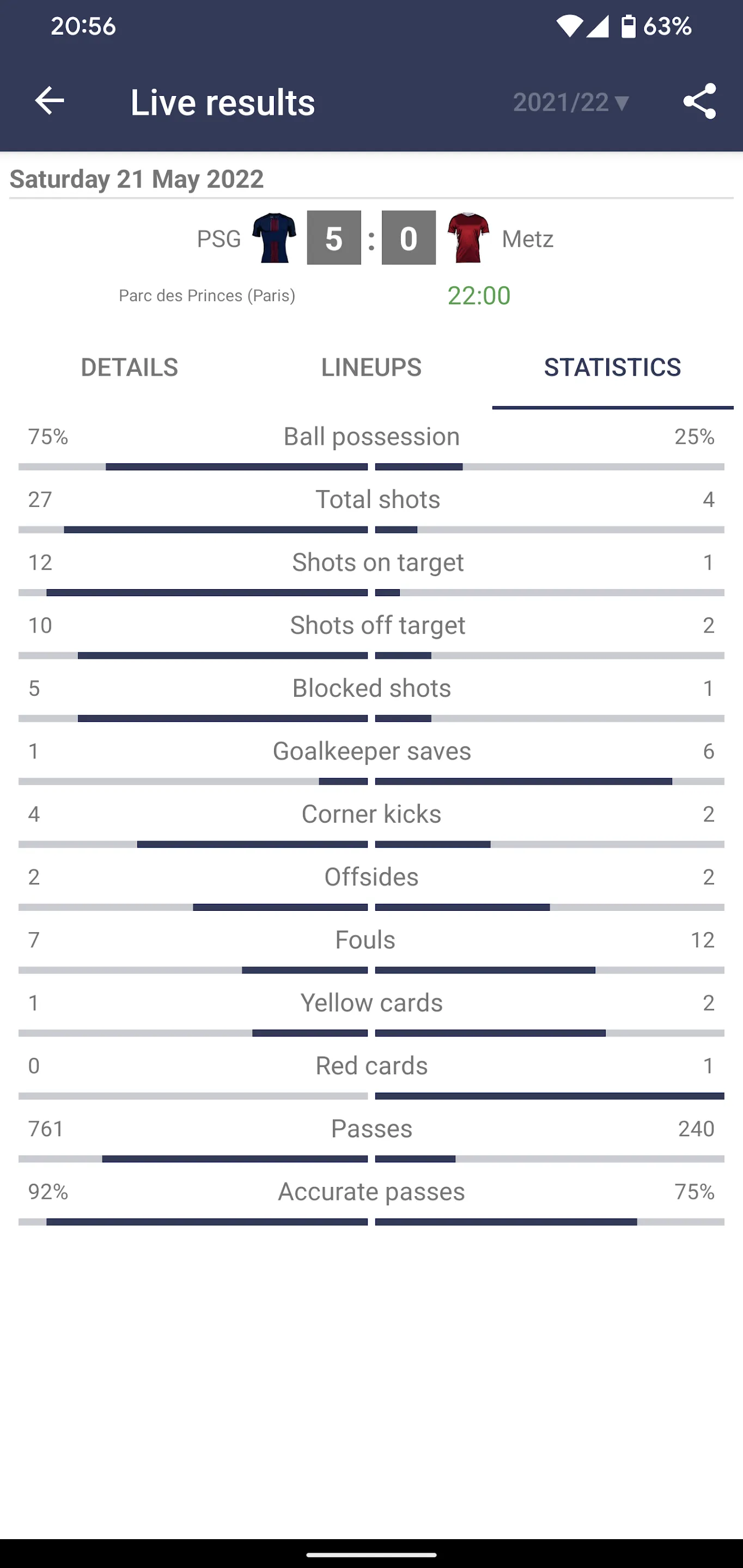Live Scores for Ligue 1 France | Indus Appstore | Screenshot