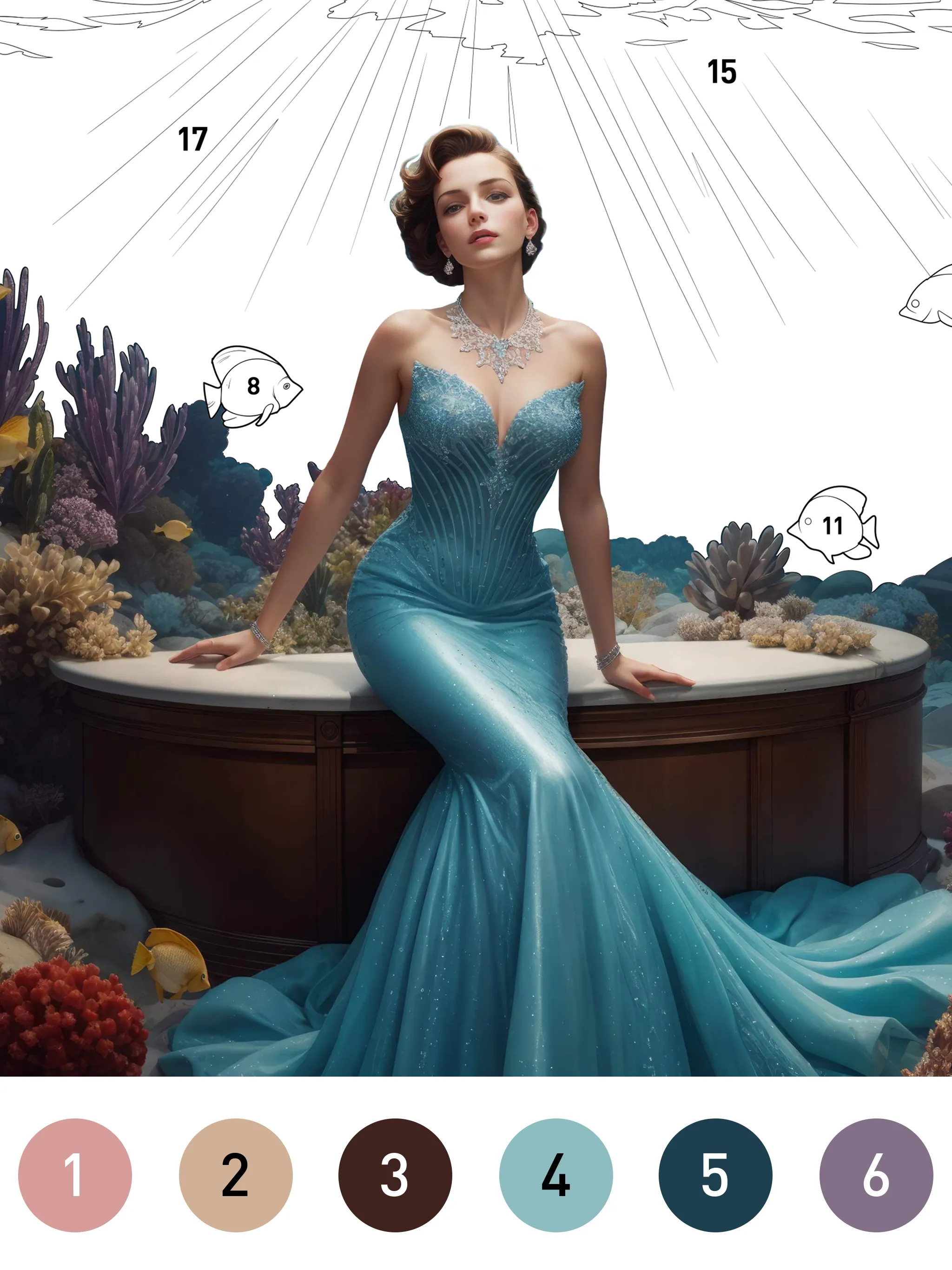 Gown Color by Number Book | Indus Appstore | Screenshot