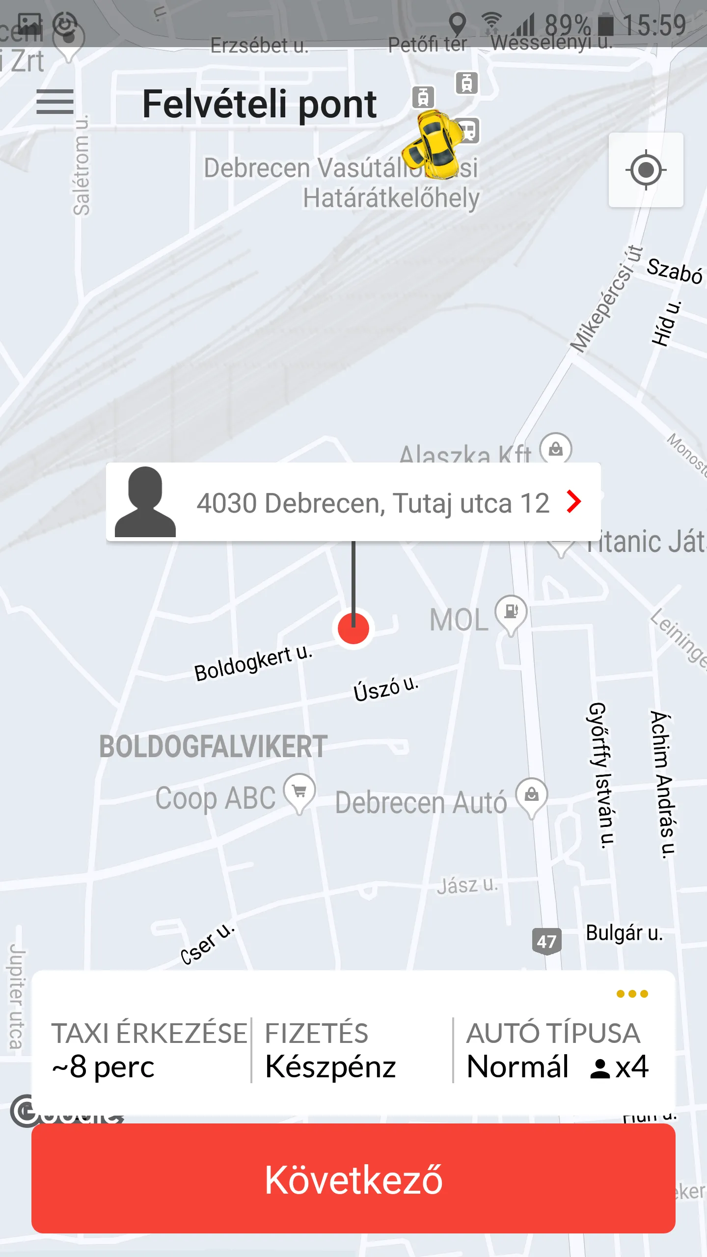 Főnix Taxi Debrecen | Indus Appstore | Screenshot