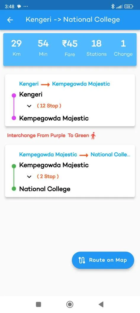 Bangalore Metro Route Map Fare | Indus Appstore | Screenshot