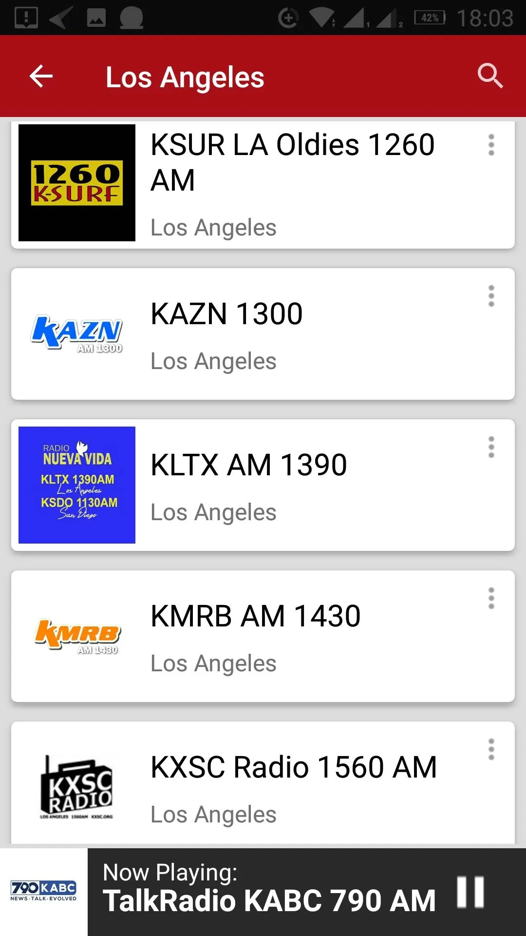 Los Angeles Radio Stations | Indus Appstore | Screenshot