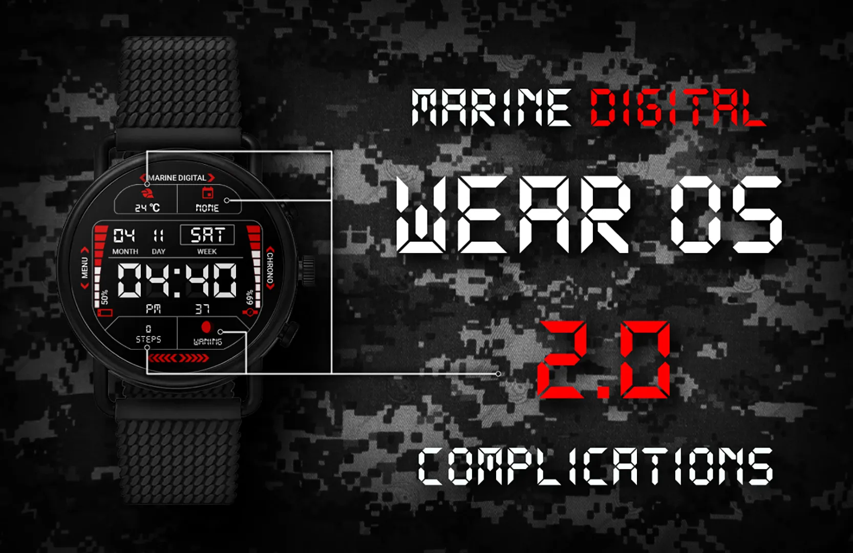 Marine Digital 2 Watch Face | Indus Appstore | Screenshot