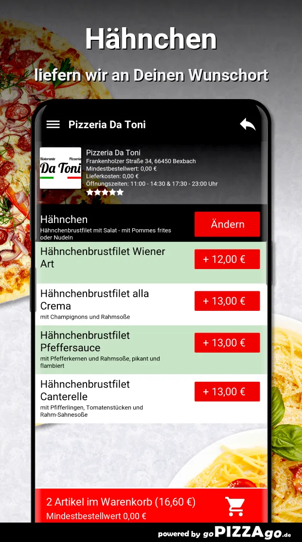 Pizzeria Da Toni Bexbach | Indus Appstore | Screenshot