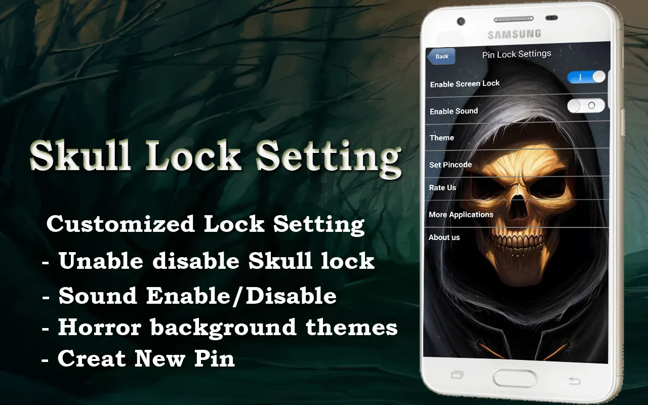 Lock Screen - Skull Pin Lock S | Indus Appstore | Screenshot