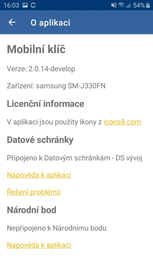 Mobilní klíč eGovernmentu | Indus Appstore | Screenshot